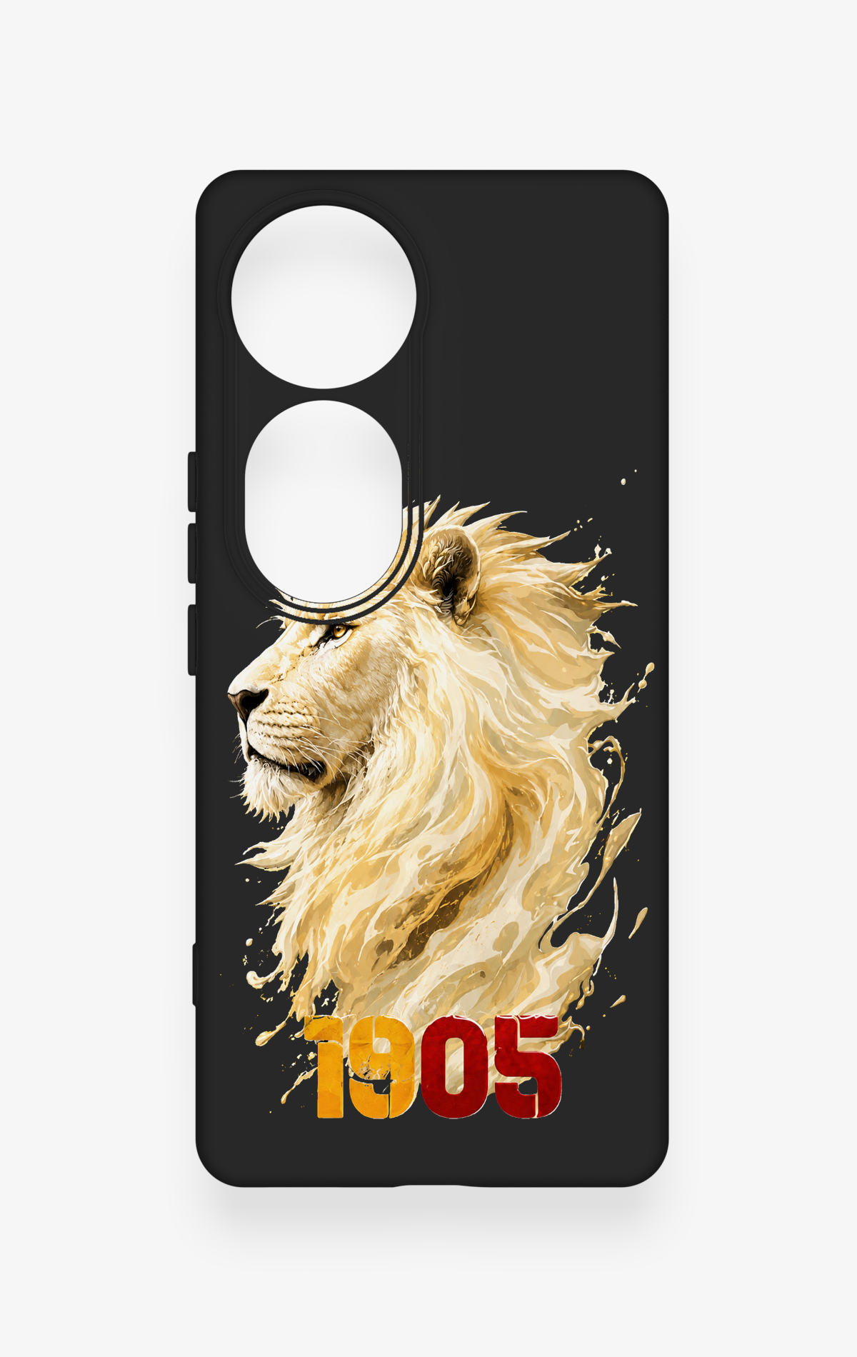 Vivo V40 Uyumlu Sarı Kırmızı 1905 Aslan Desenli Silikon Kılıf