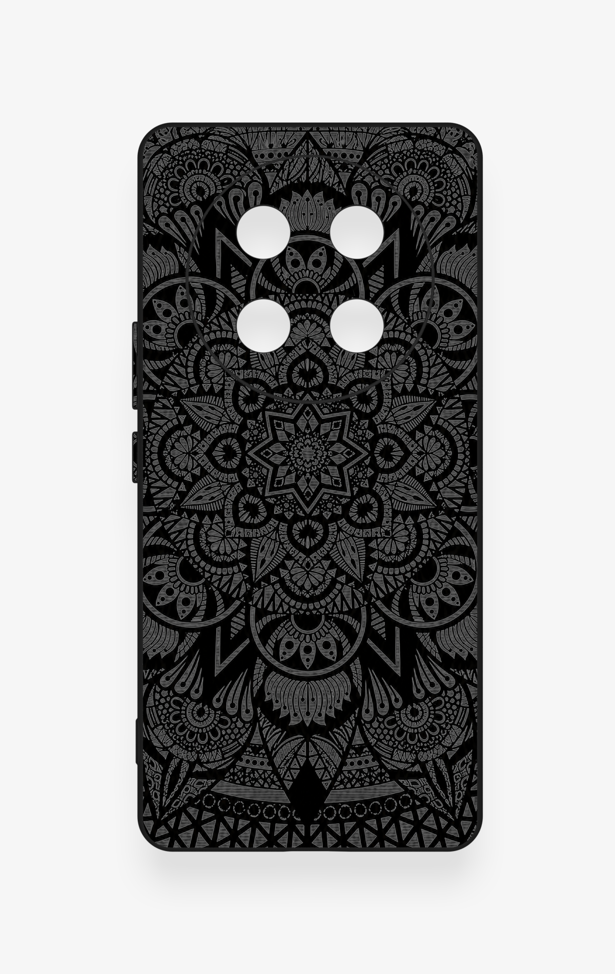 Honor Magic 7 Lite 5G Uyumlu Siyah Beyaz Mandala Desenli Silikon Kılıf
