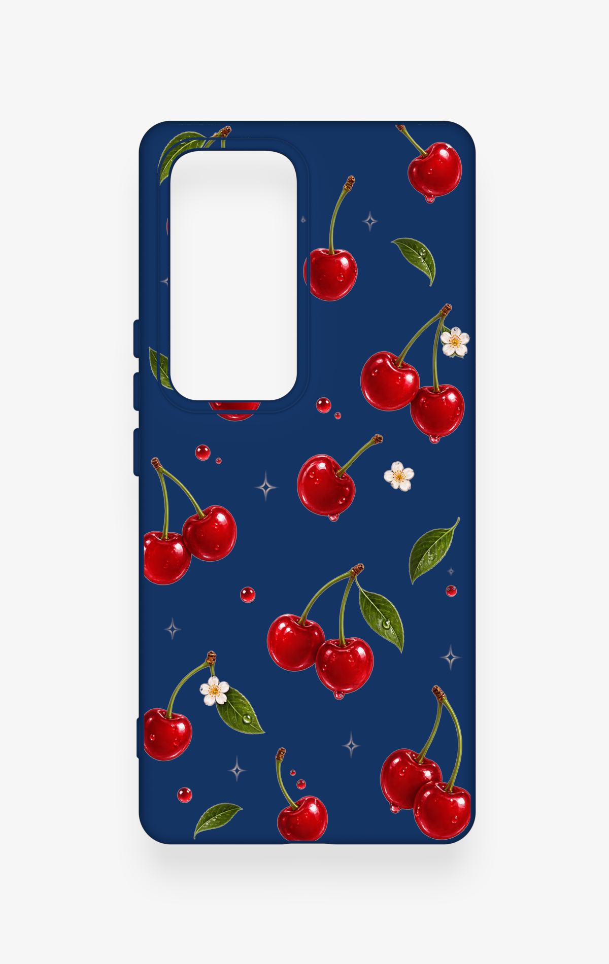 Vivo V30 Uyumlu Kiraz Papatya Desenli Silikon Kılıf
