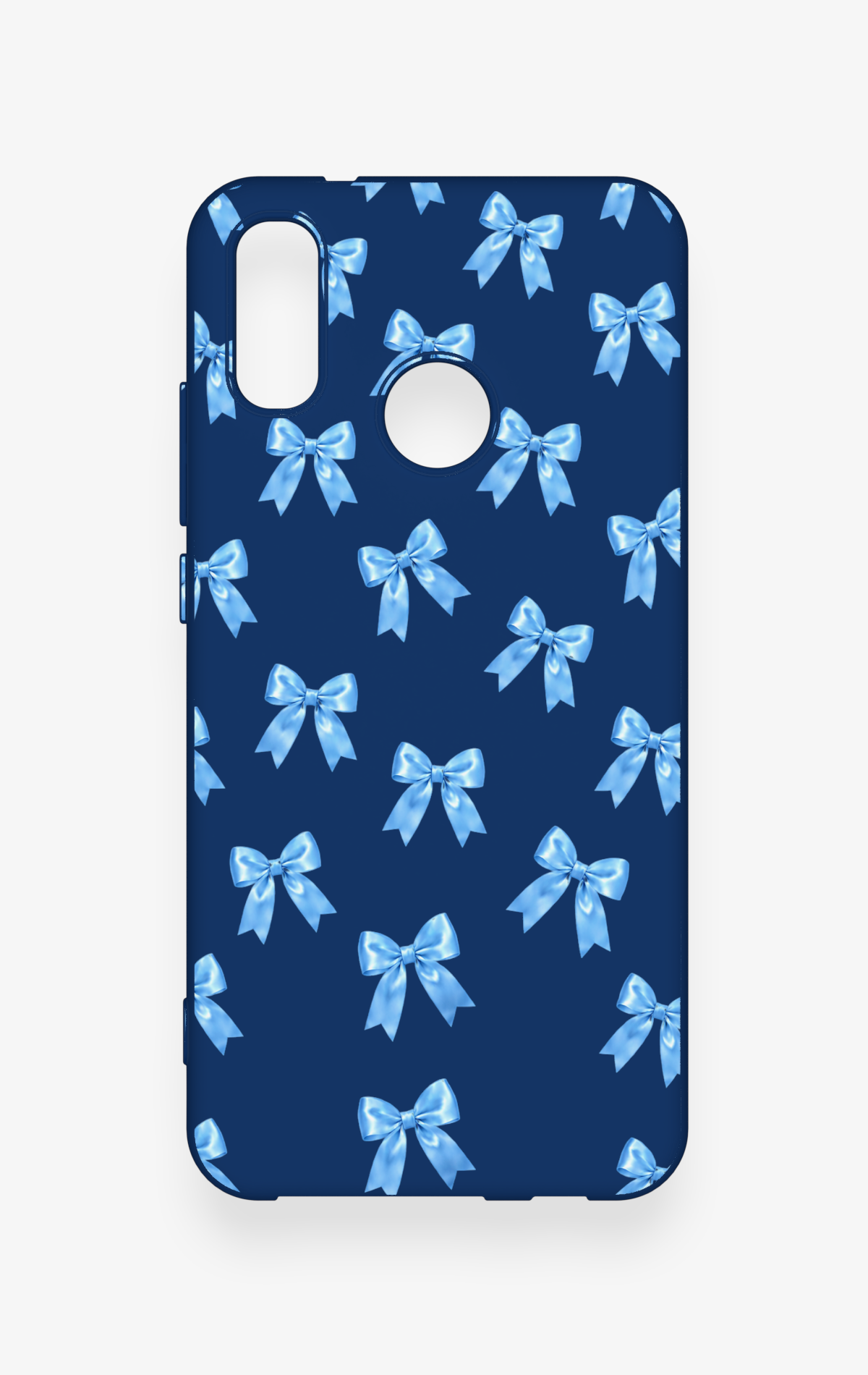 Huawei P20 Lite Uyumlu Mavi Fiyonk Kurdele Desenli Silikon Kılıf