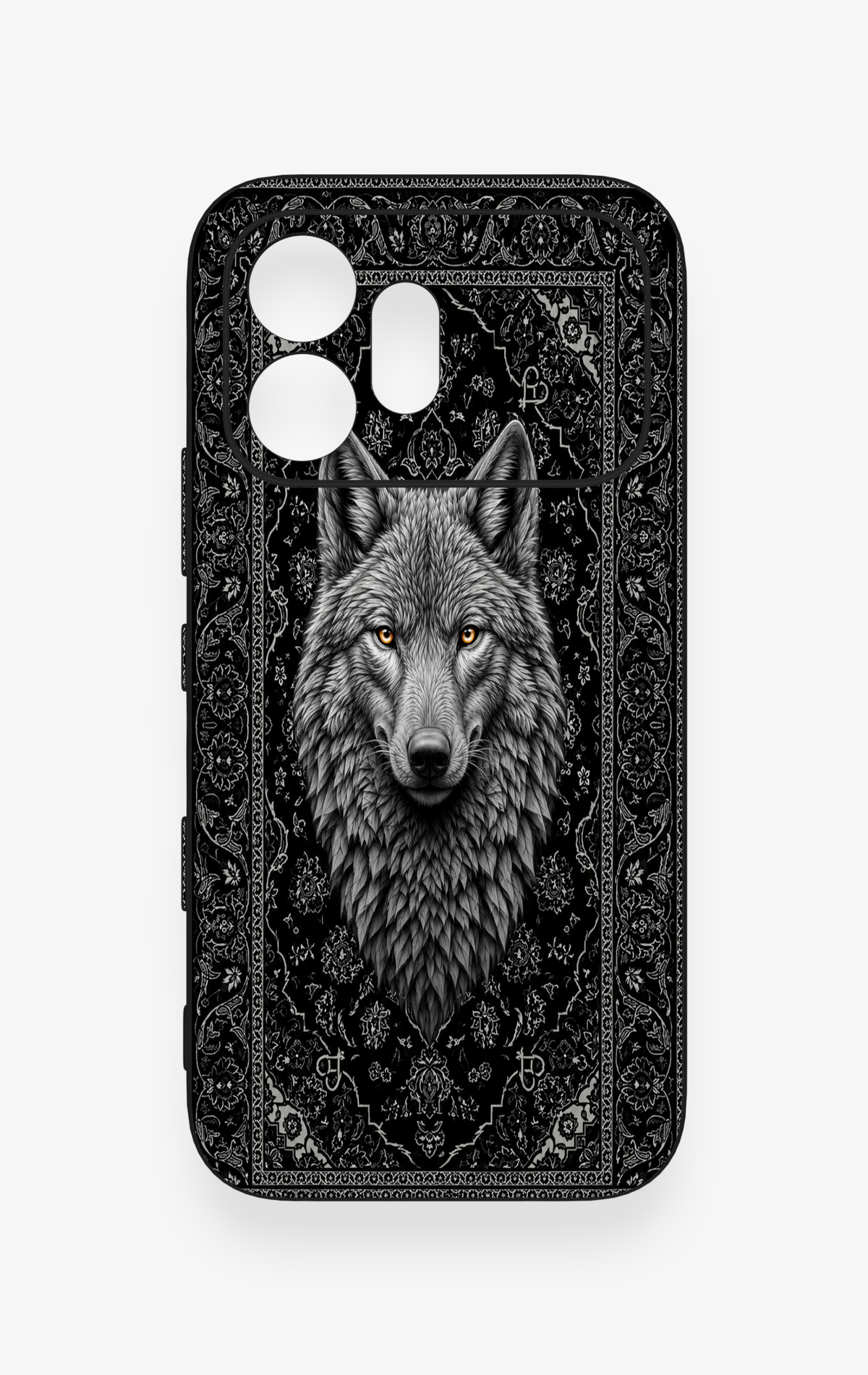 Honor 600 Uyumlu Etnik Kurt Desenli Silikon Kılıf