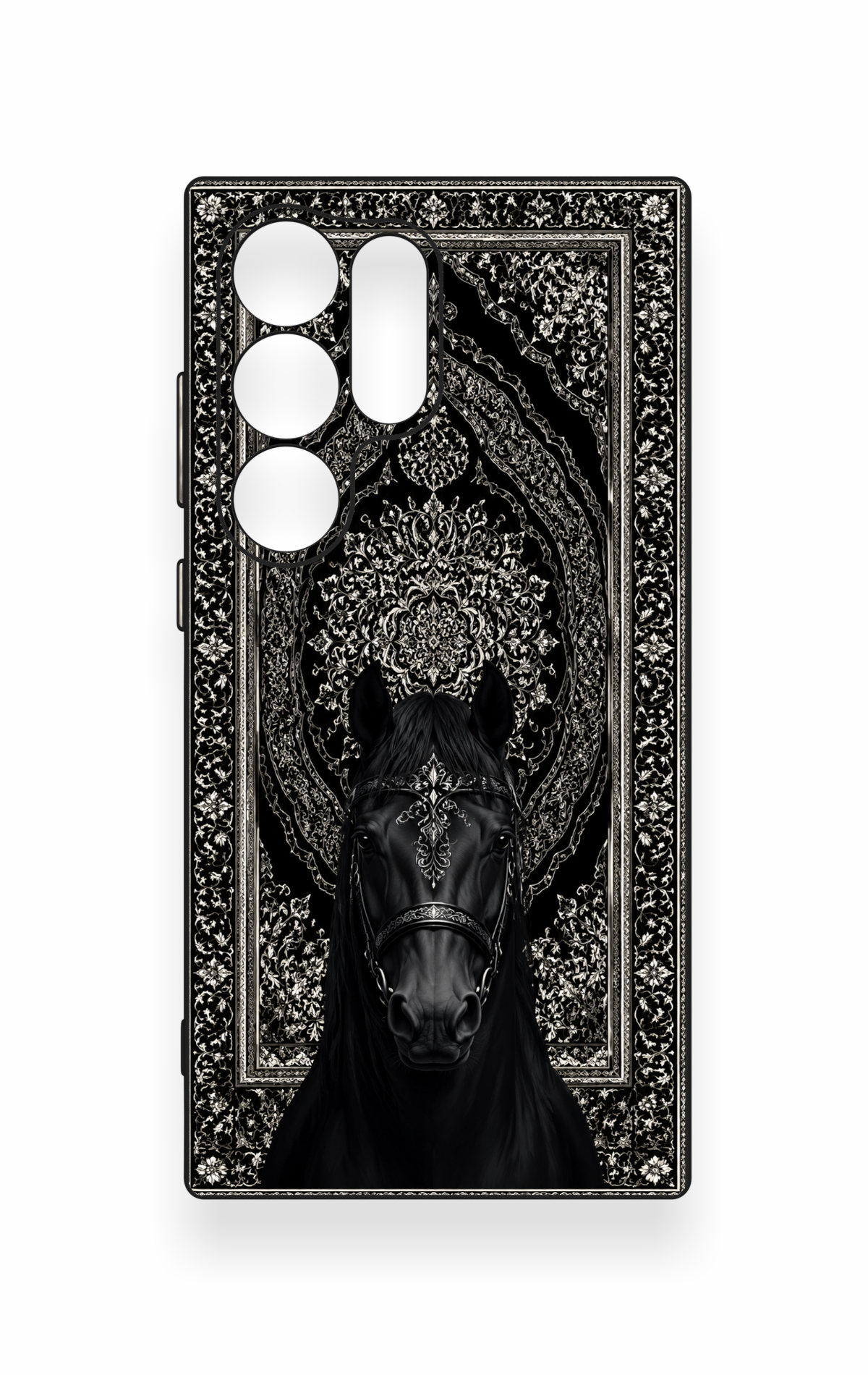 Samsung S24 Ultra Uyumlu Etnik At Figürü Desenli Silikon Kılıf