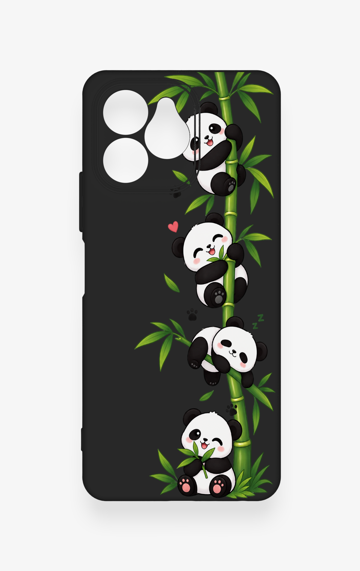 Omix x6 Uyumlu Sevimli Panda Bambu Desenli Silikon Kılıf