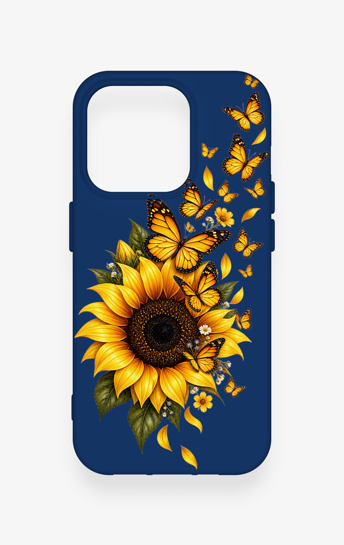 iPhone 15 Pro Uyumlu Ayçiçeği Desenli Silikon Kılıf