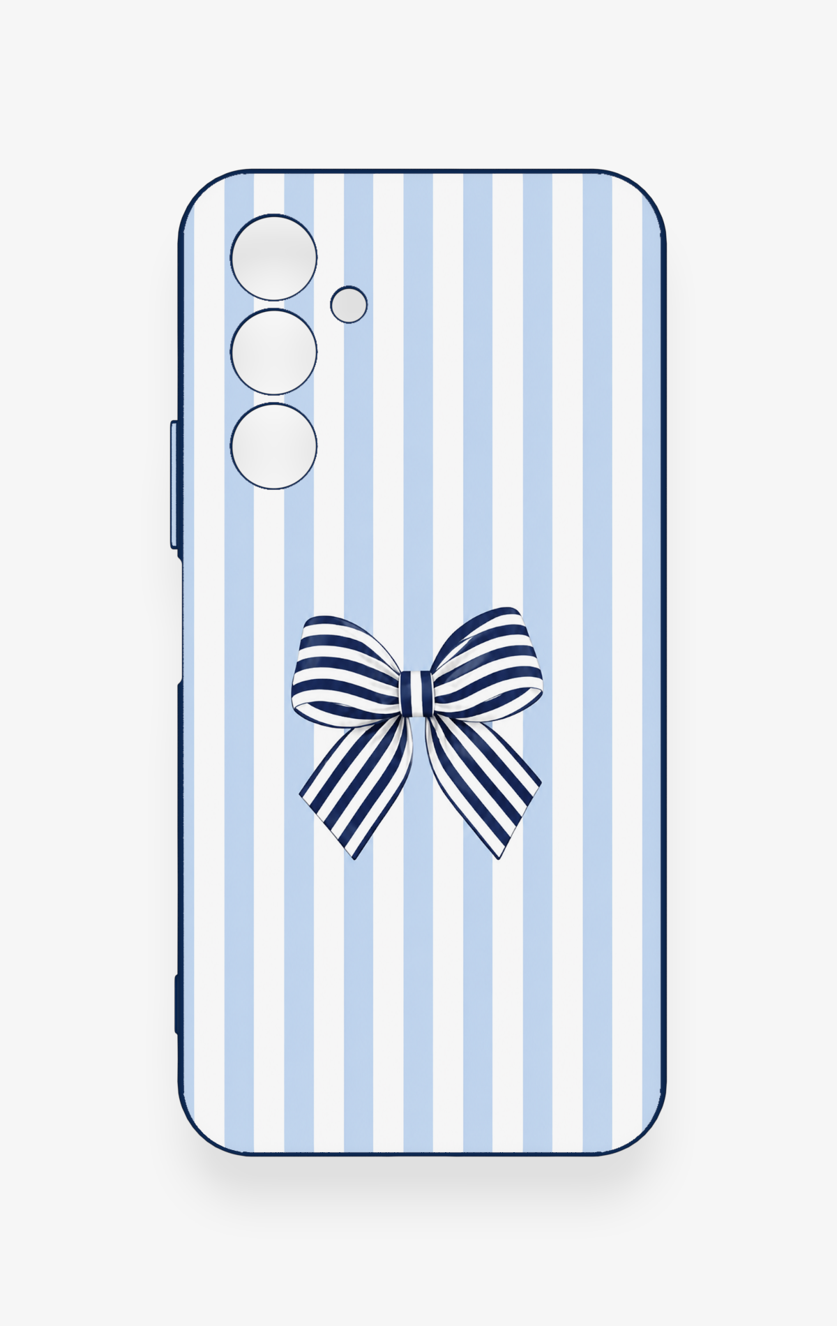 Samsung A54 Uyumlu Mavi Beyaz Kurdele Desenli Silikon Kılıf