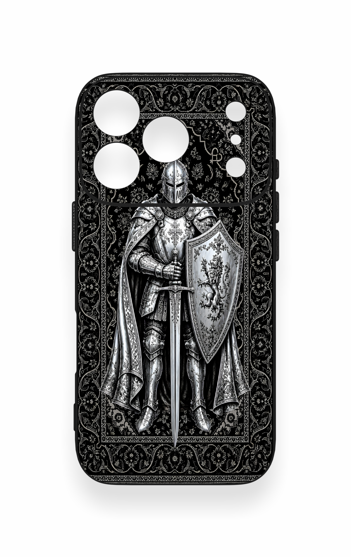 iPhone 17 Pro Uyumlu Şövalye Desenli Silikon Kılıf