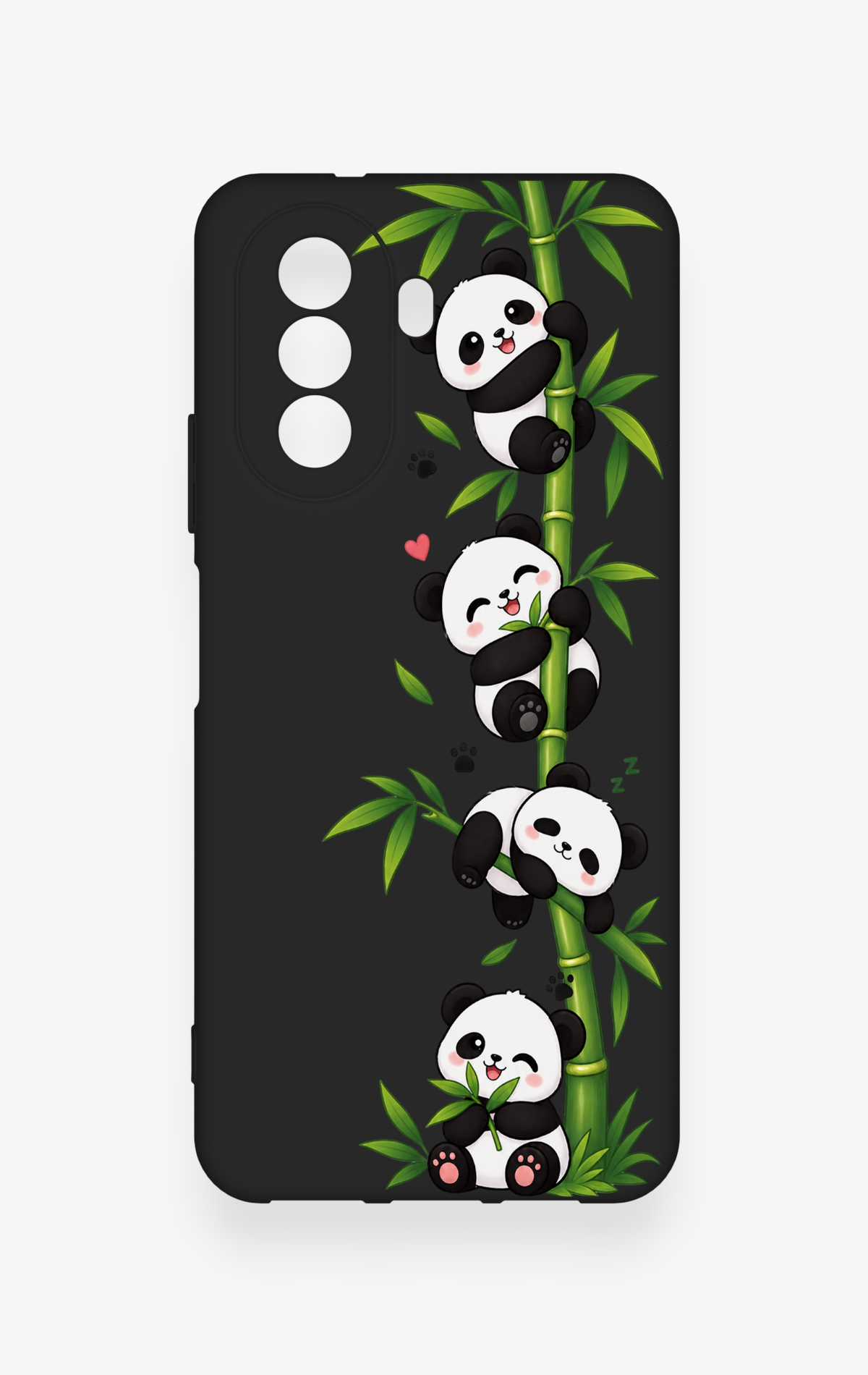 Huawei Nova Y70 Uyumlu Sevimli Panda Bambu Desenli Silikon Kılıf
