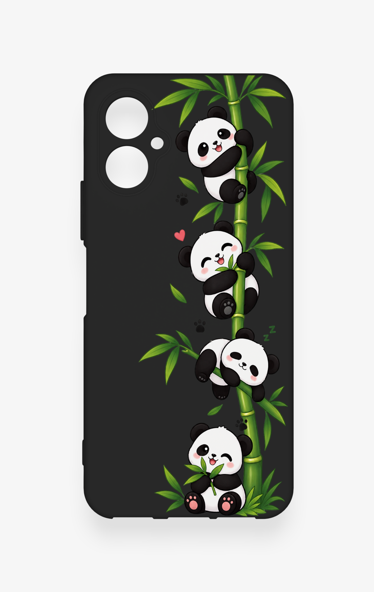 Omix X5 Uyumlu Sevimli Panda Bambu Desenli Silikon Kılıf