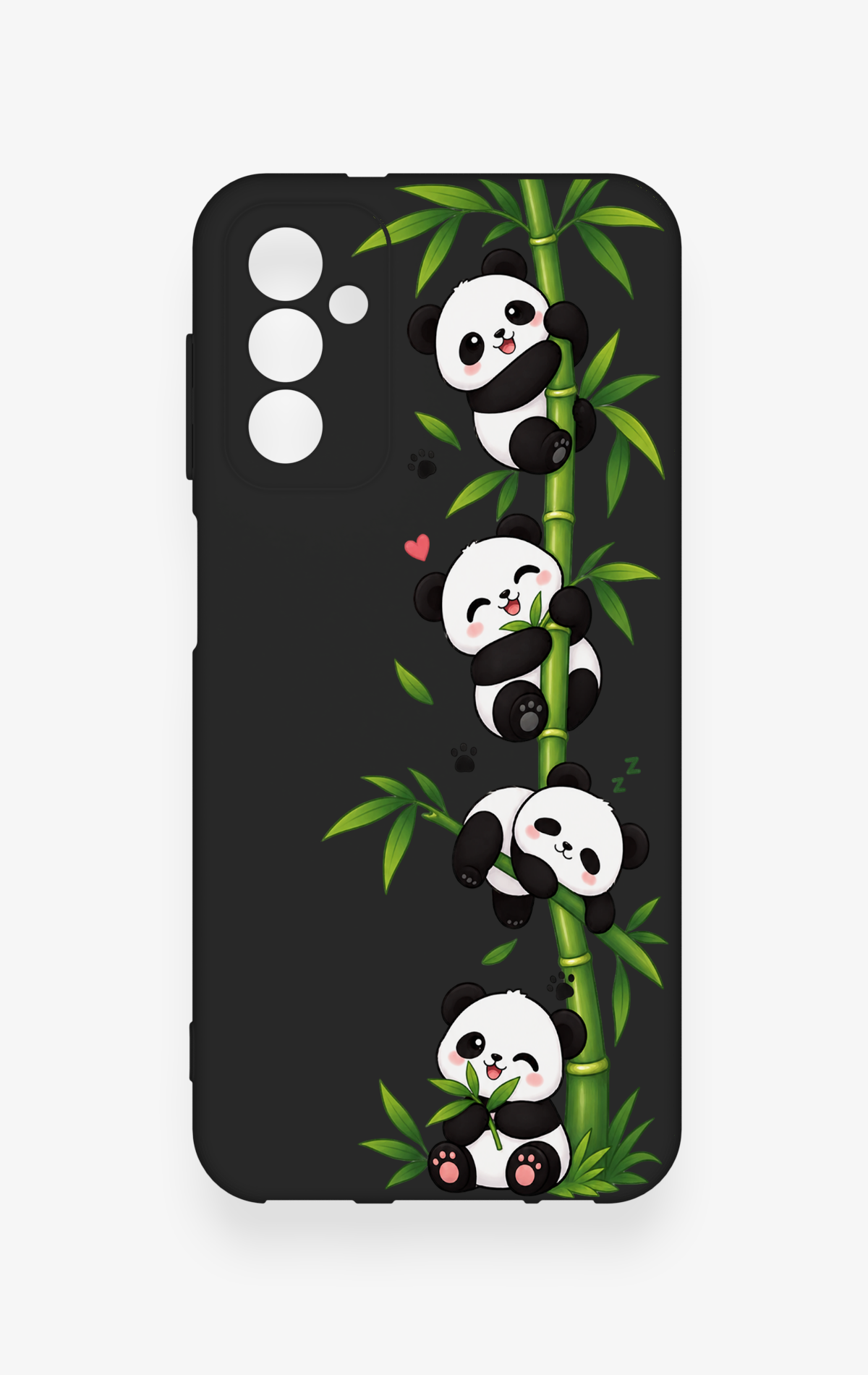 Samsung M13 Uyumlu Sevimli Panda Bambu Desenli Silikon Kılıf
