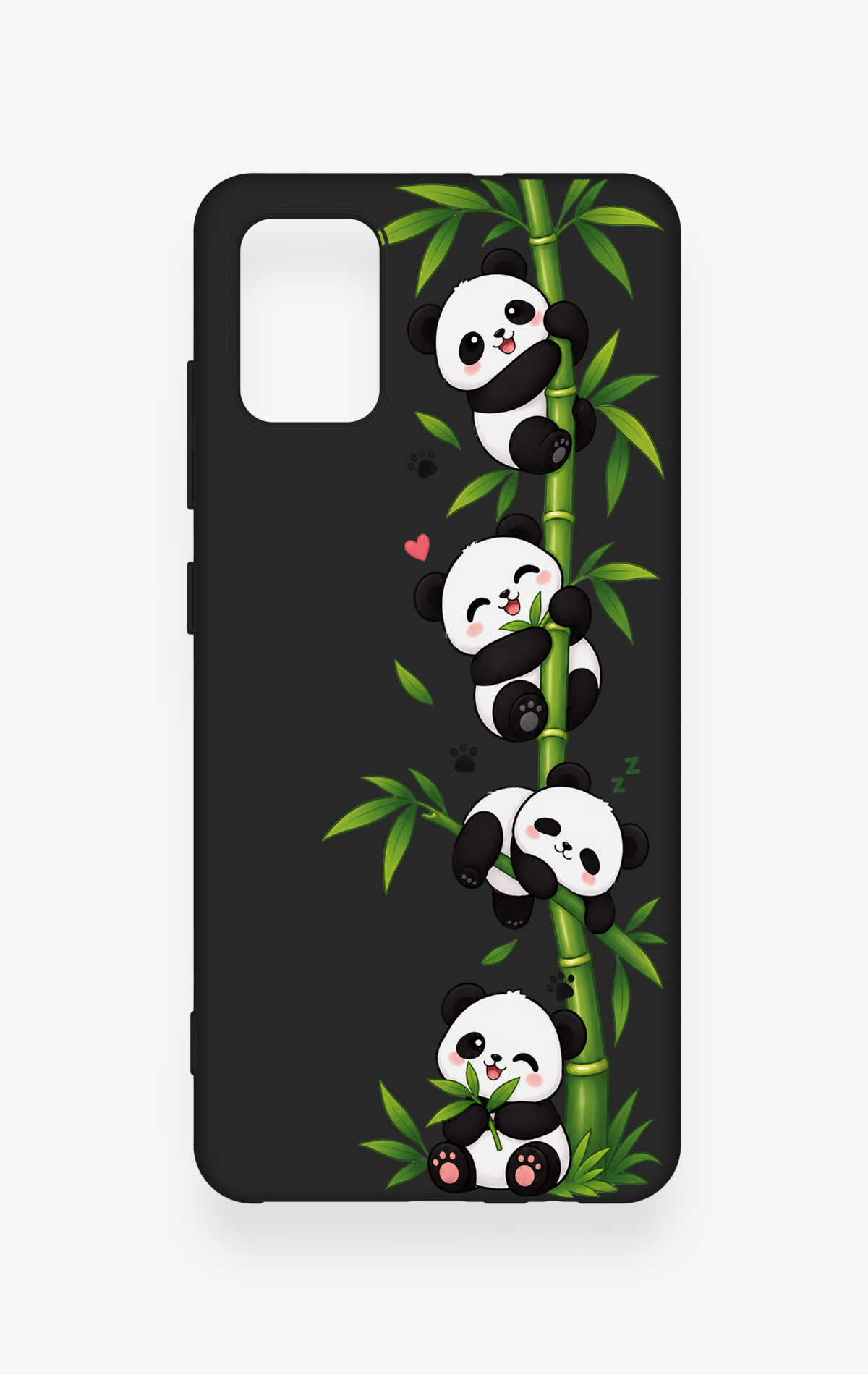 Saamsung A51 Uyumlu Sevimli Panda Bambu Desenli Silikon Kılıf