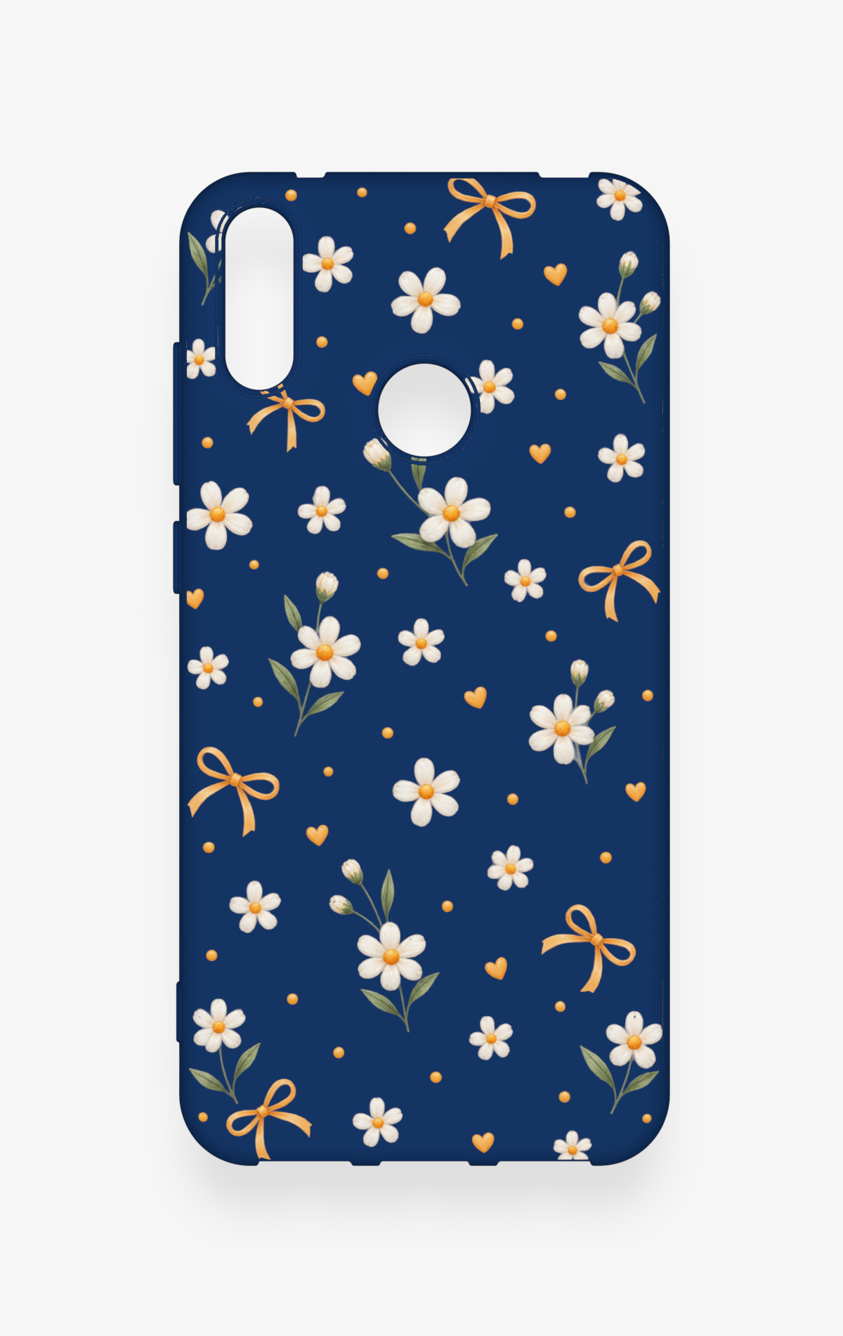 Huawei Y7 2019 Uyumlu Papatya Fiyonk Desenli Silikon Kılıf