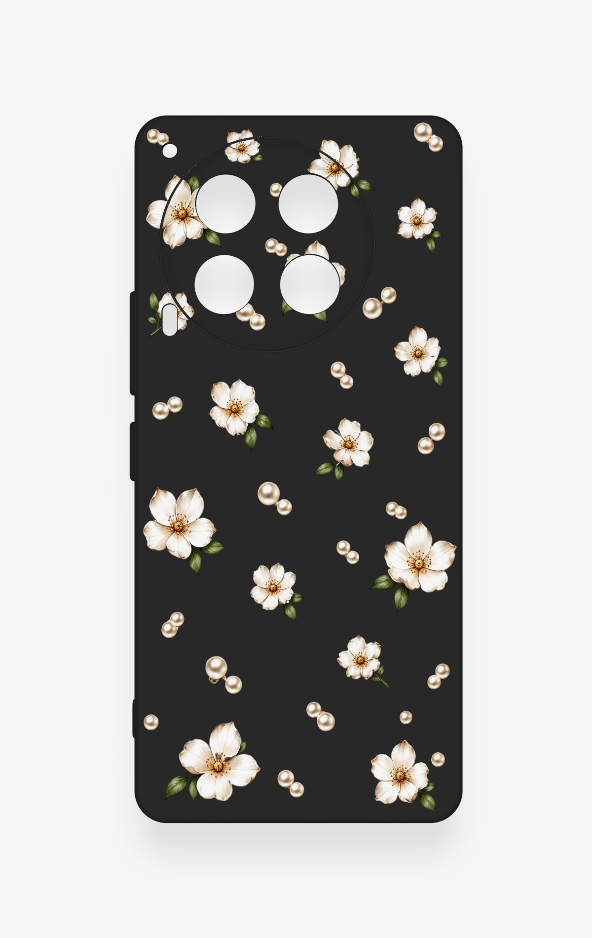 Tecno Camon 30 Uyumlu İnci Papatya Desenli Silikon Kılıf