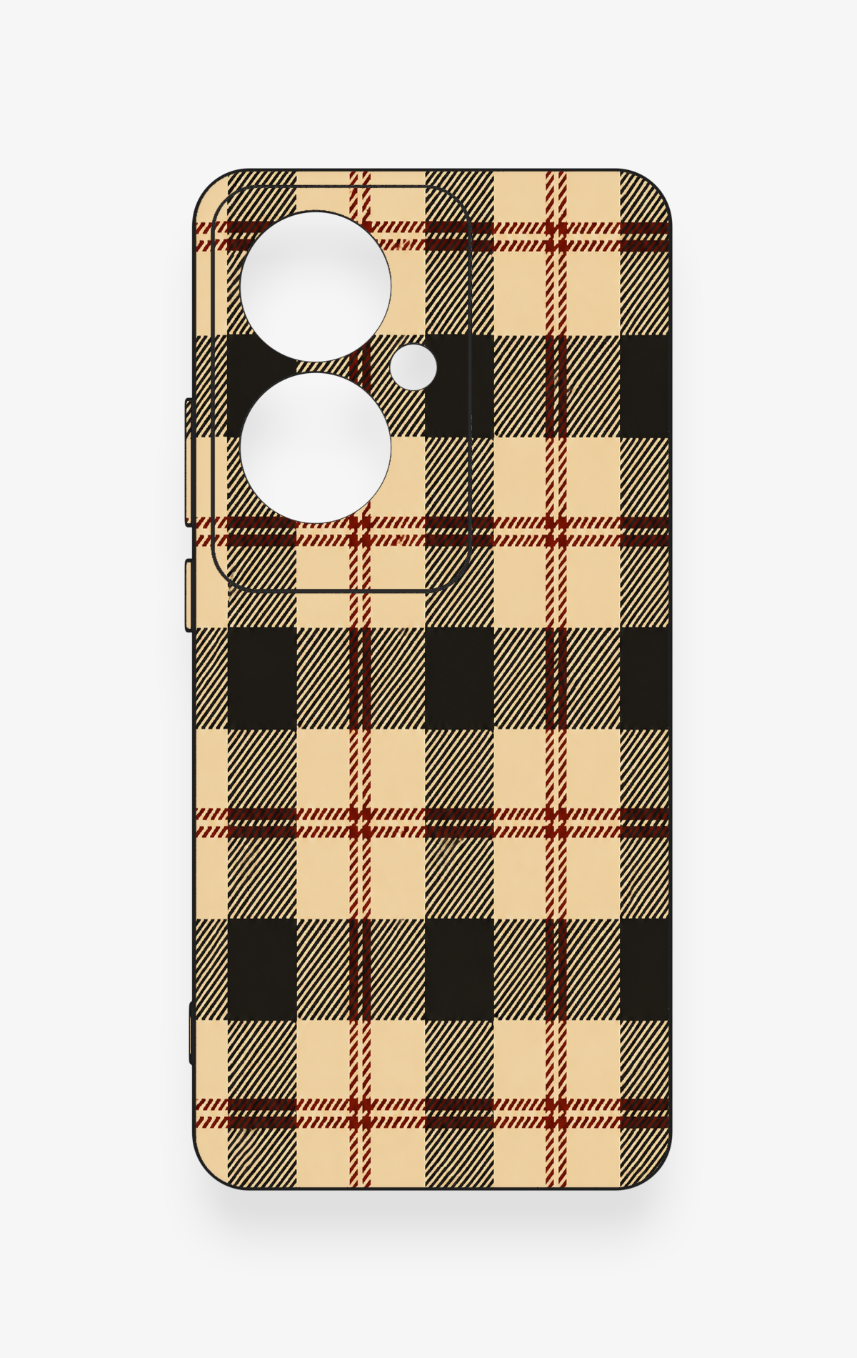 Oppo Reno 11F Uyumlu Krem Ekose Desenli Silikon Kılıf