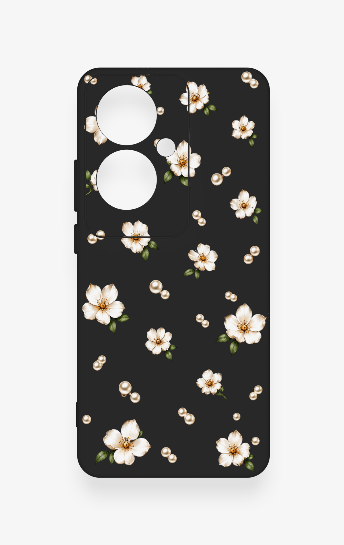 Oppo Reno 11F Uyumlu İnci Papatya Desenli Silikon Kılıf