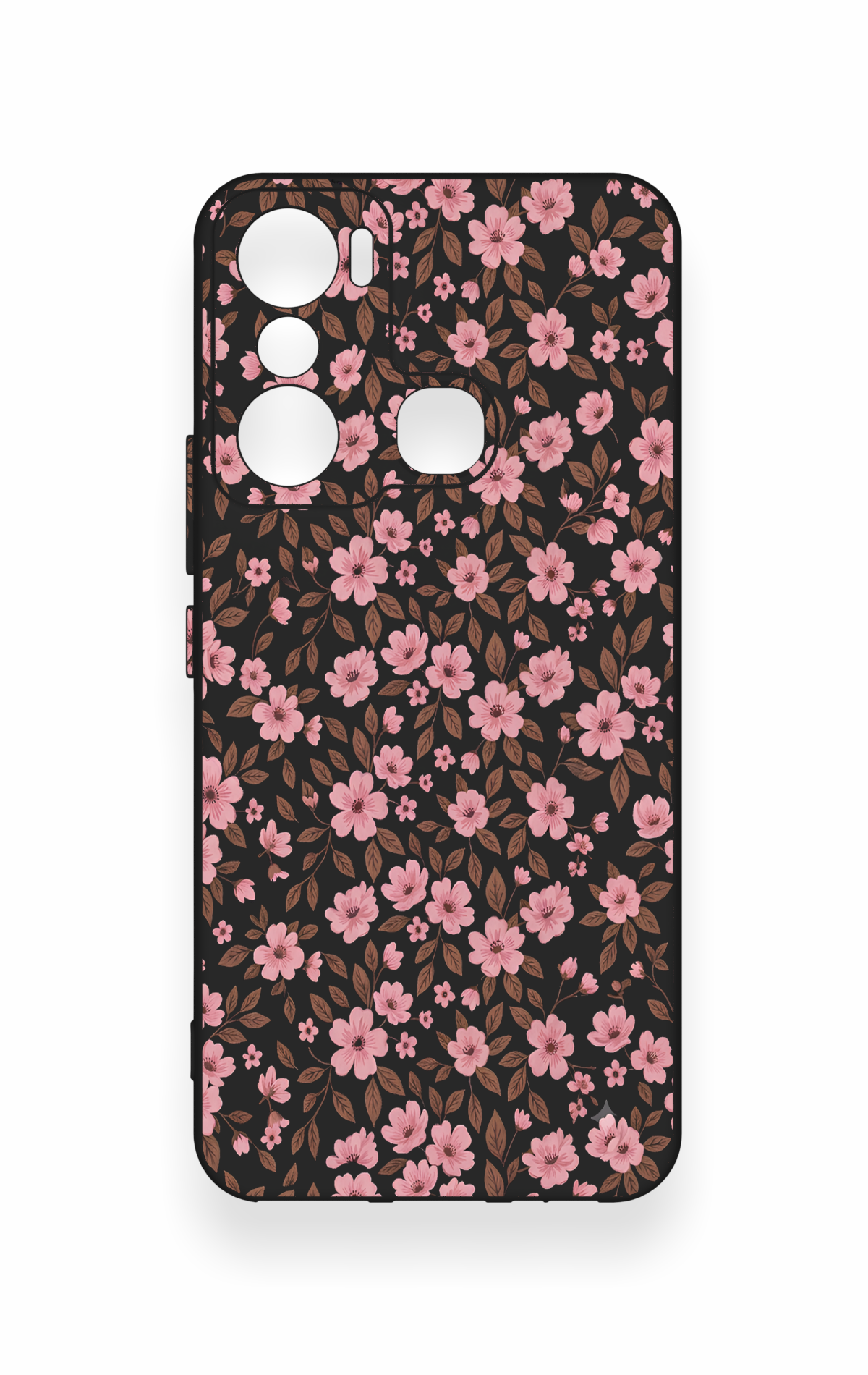 İnfinix Hot 20i Uyumlu Mini Pembe Çiçek Desenli Silikon Kılıf