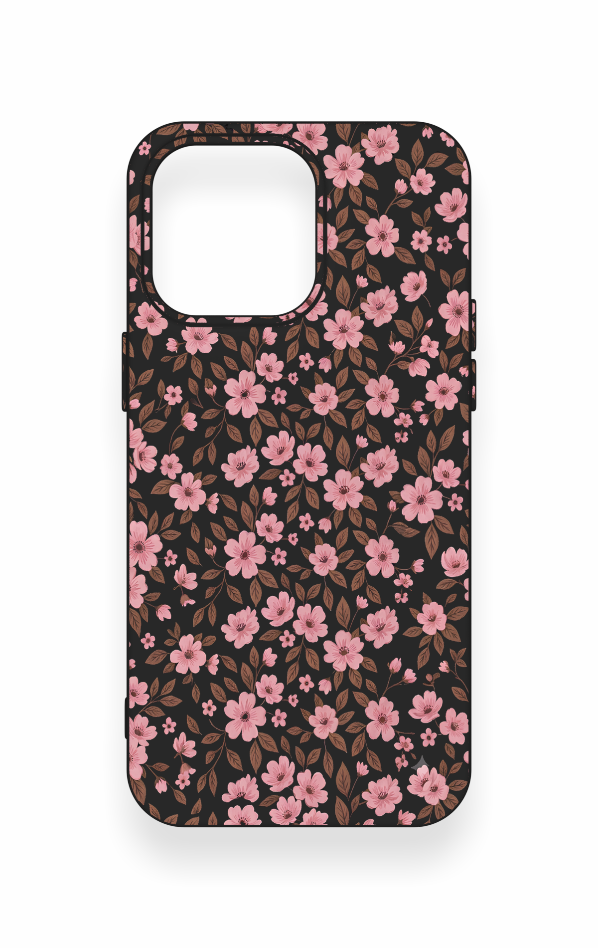 iPhone 15 Pro Max Uyumlu Mini Pembe Çiçek Desenli Silikon Kılıf