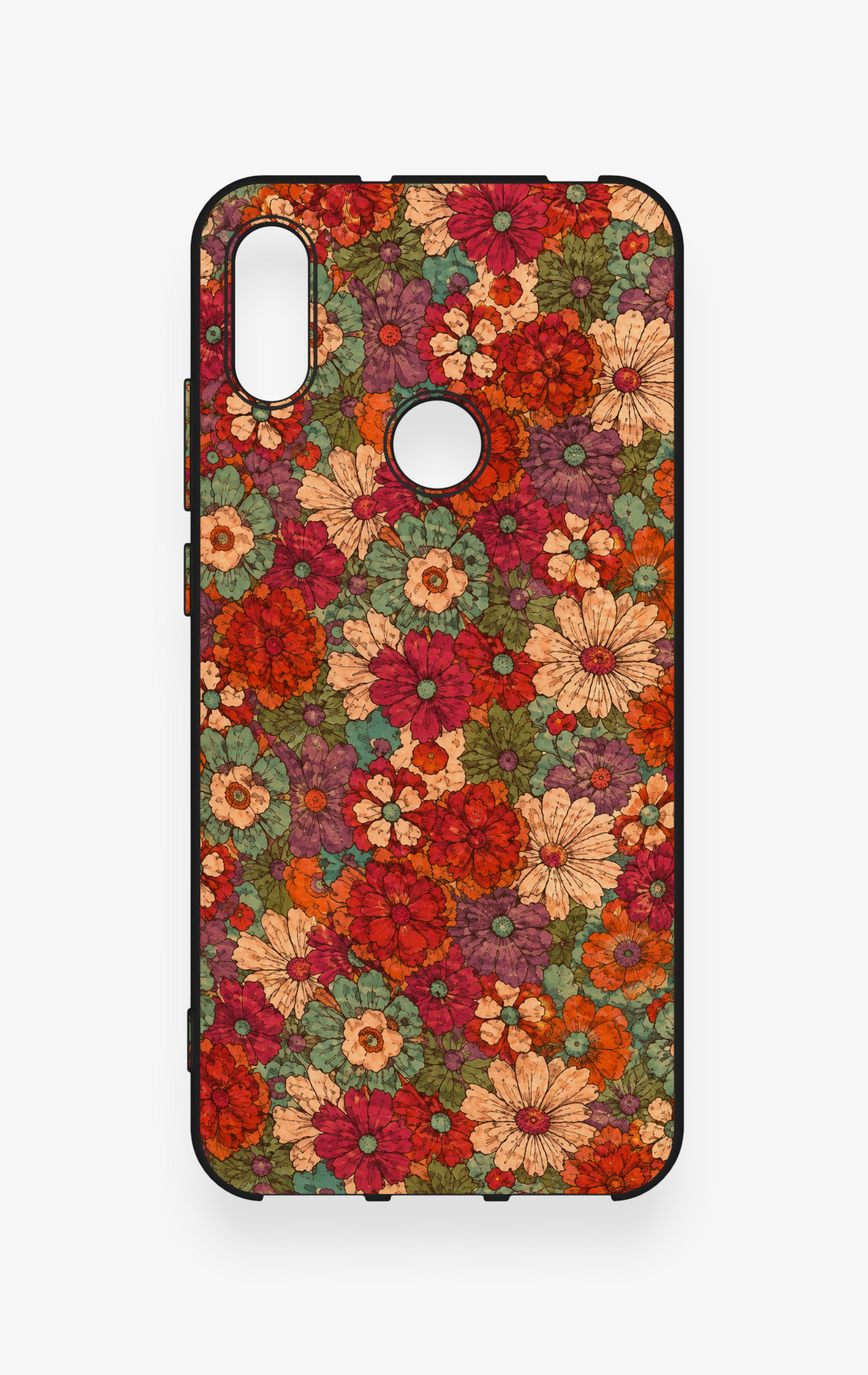 Huawei Y6 2019 Uyumlu Pastel Çiçek Bahçesi Desenli Silikon Kılıf