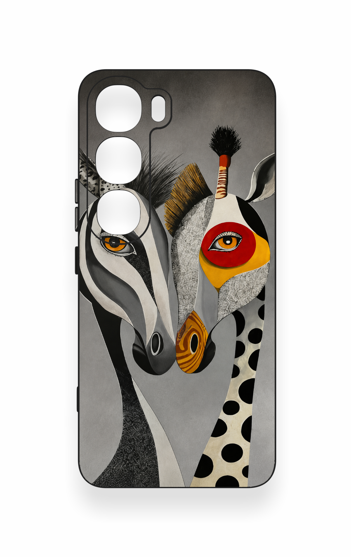 Vivo V40 Lite 5G Uyumlu Zebra ve Zürafa Desenli Silikon Kılıf