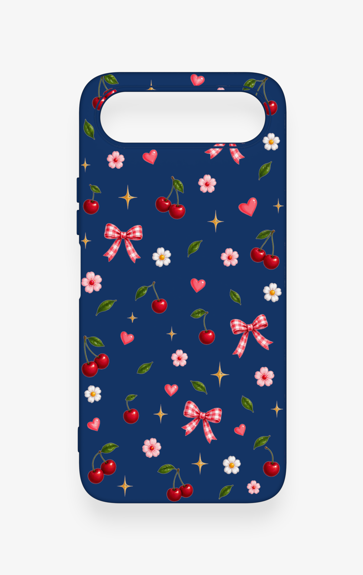Tecno Spark 50 5G Uyumlu Çiçek Kiraz Fiyonk Desenli Silikon Kılıf