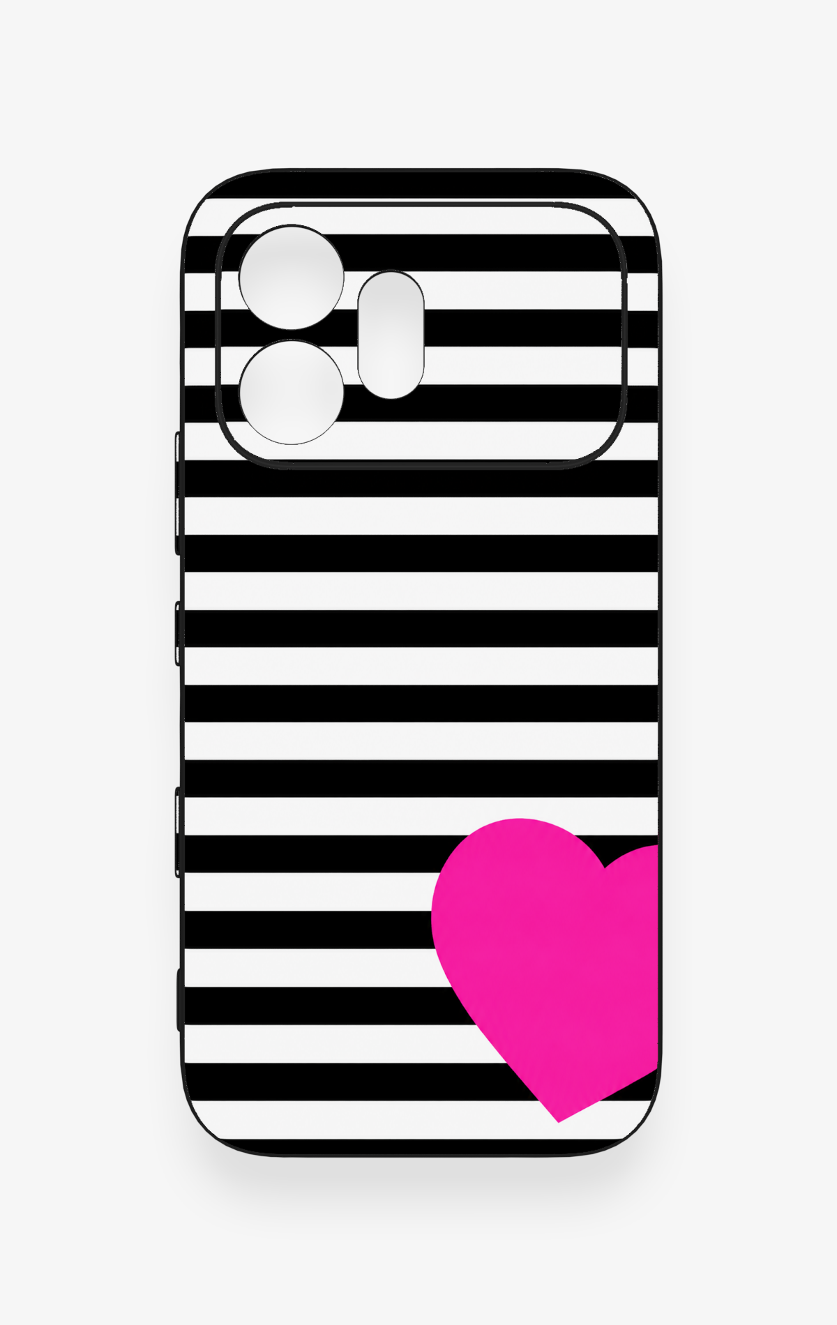 Honor 600 Uyumlu Çizgili Kalp Desenli Silikon Kılıf