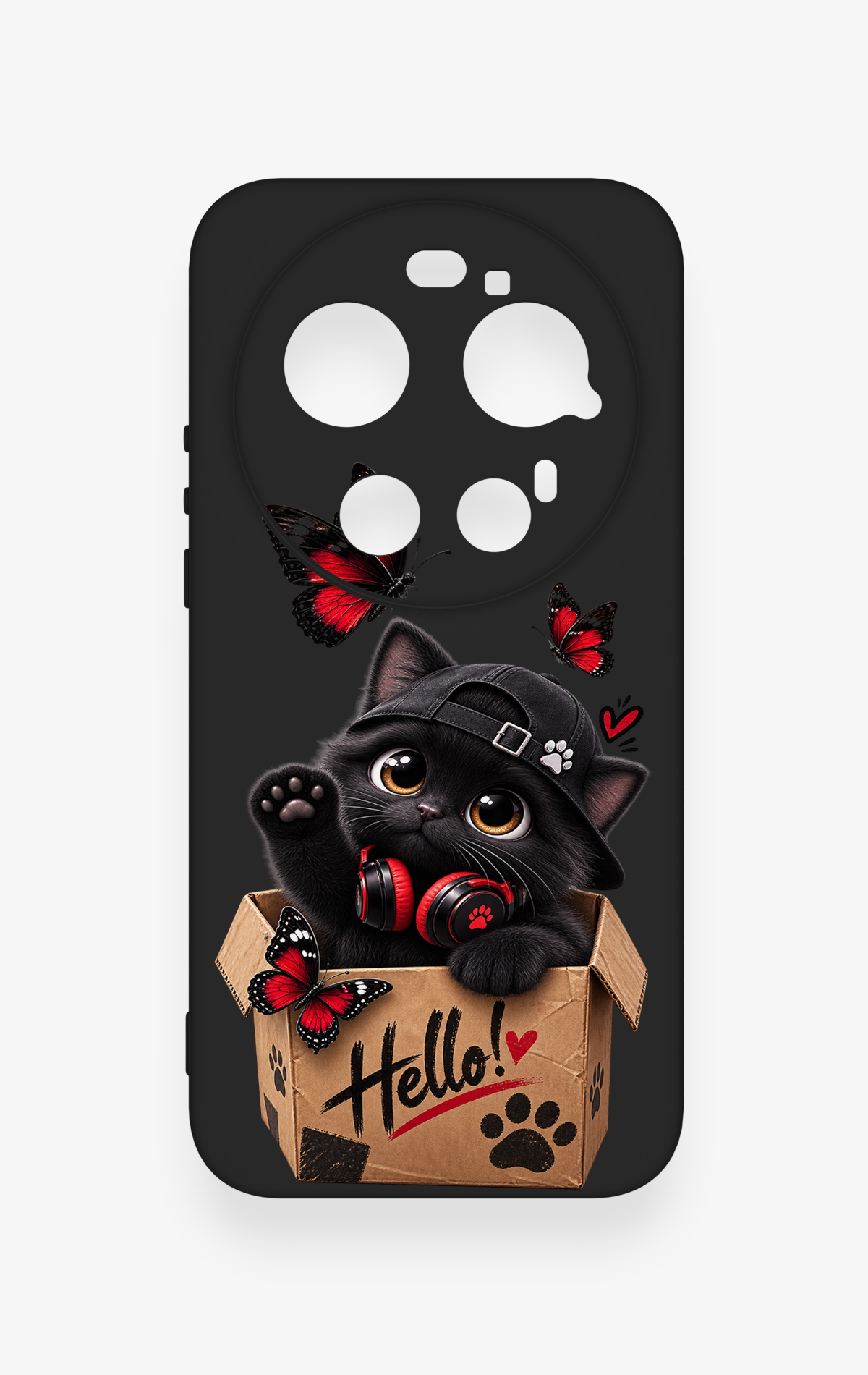 Mi 17 Ultra Uyumlu Hello Cat Desenli Silikon Kılıf