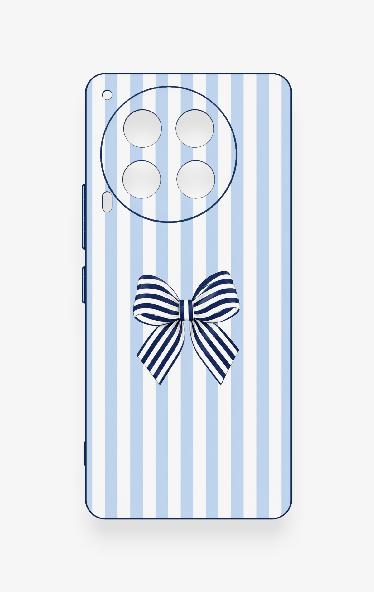 Tecno Camon 30 Uyumlu Mavi Beyaz Kurdele Desenli Silikon Kılıf
