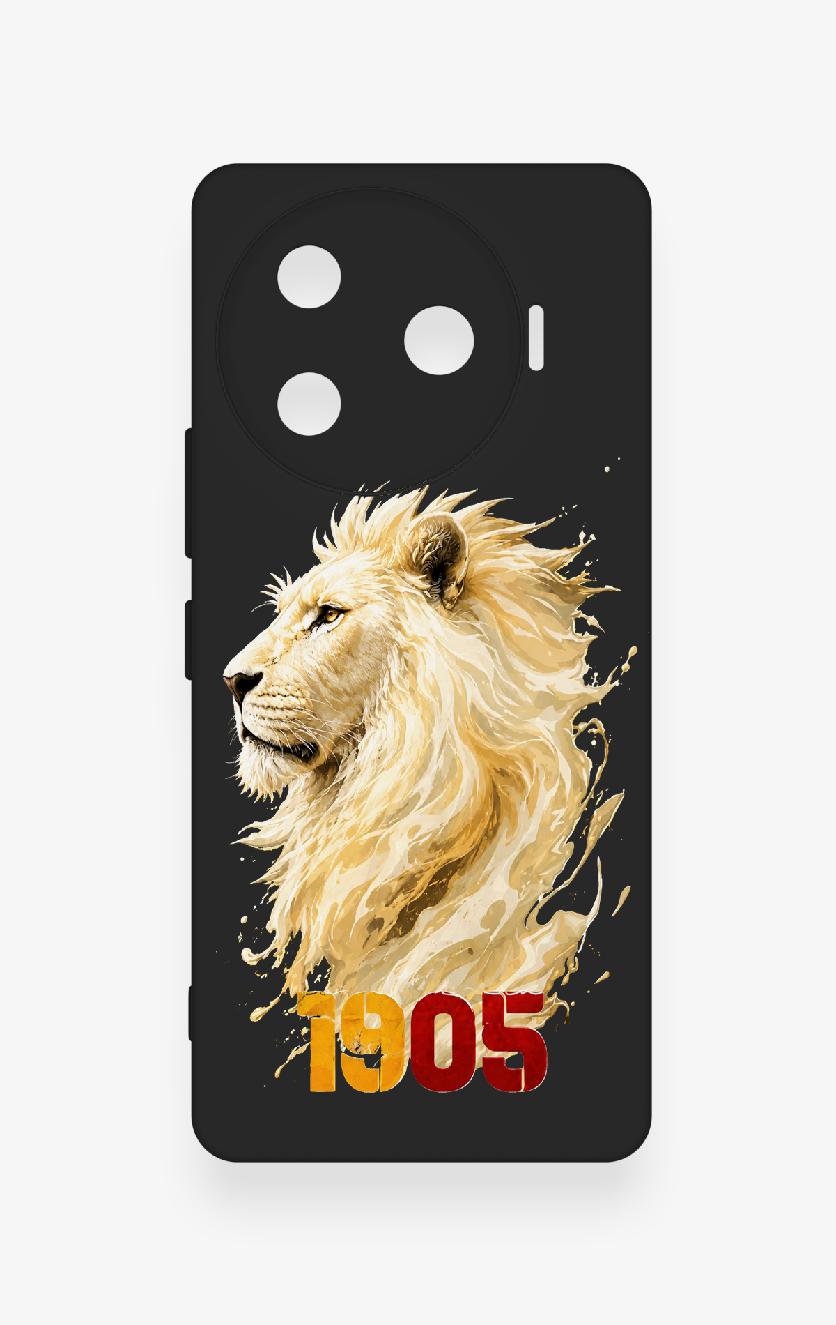 Tecno Camon 30 Pro 5G Uyumlu Sarı Kırmızı 1905 Aslan Desenli Silikon Kılıf