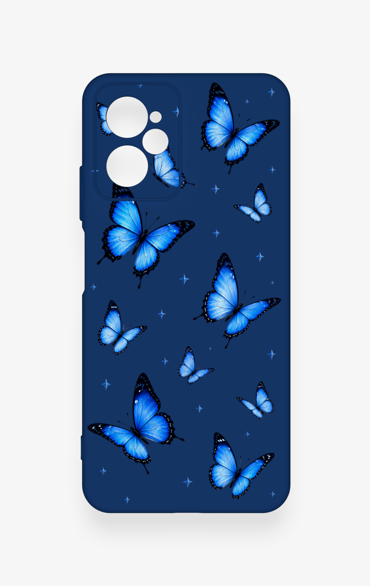 Casper Via X30 Uyumlu Parlak Mavi Kelebek Desenli Silikon Kılıf