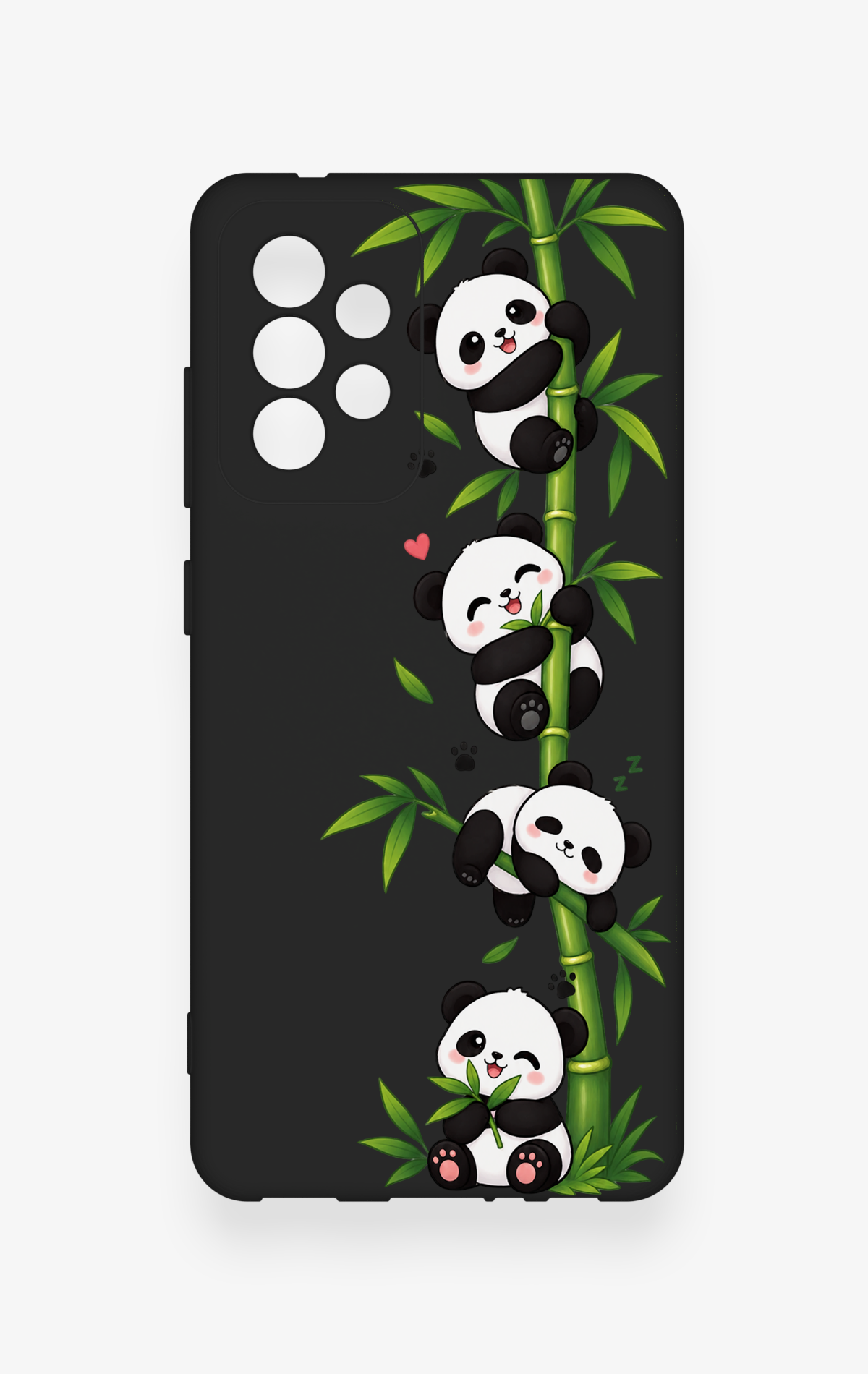 Samsung A52 Uyumlu Sevimli Panda Bambu Desenli Silikon Kılıf