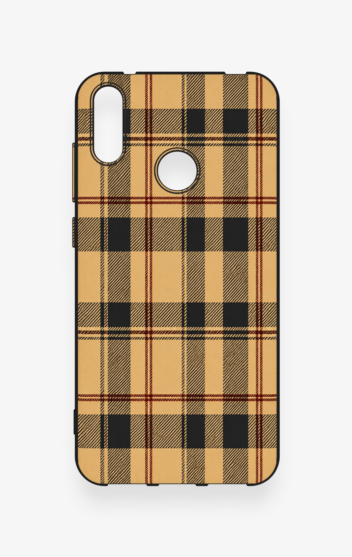 Huawei Y7 2019 Uyumlu Burberry Ekose Desenli Silikon Kılıf