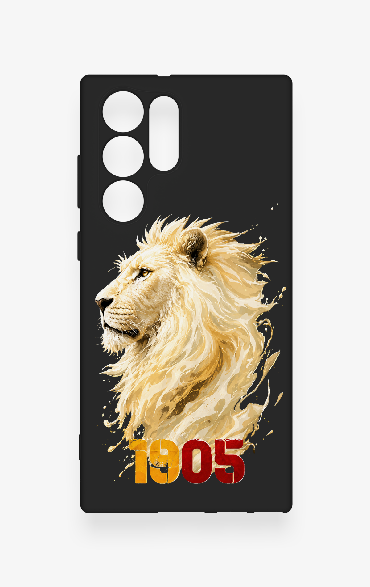 Samsung S22 Ultra Uyumlu Sarı Kırmızı 1905 Aslan Desenli Silikon Kılıf