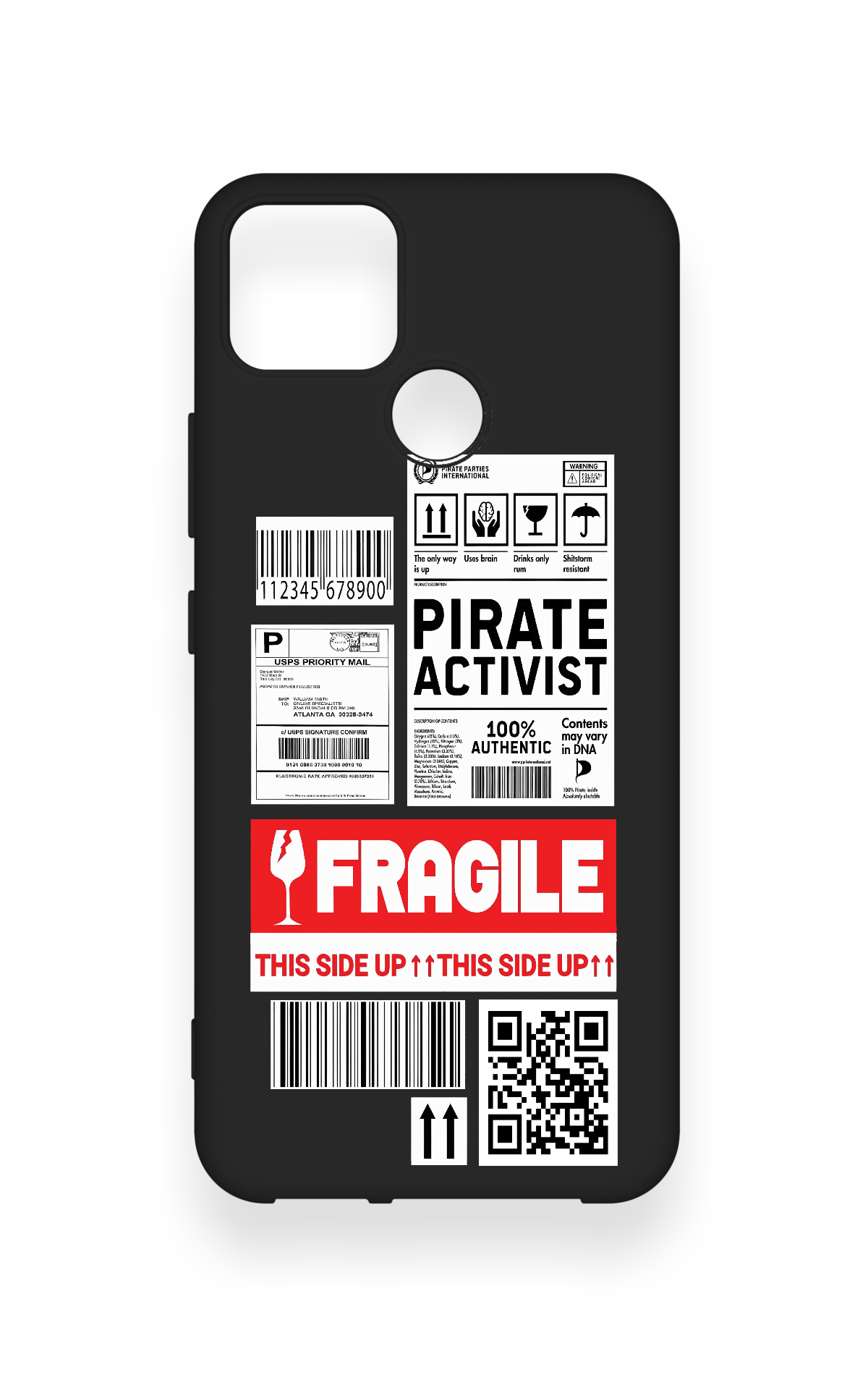 Realme C25 Uyumlu Fragile Desenli Silikon Kılıf