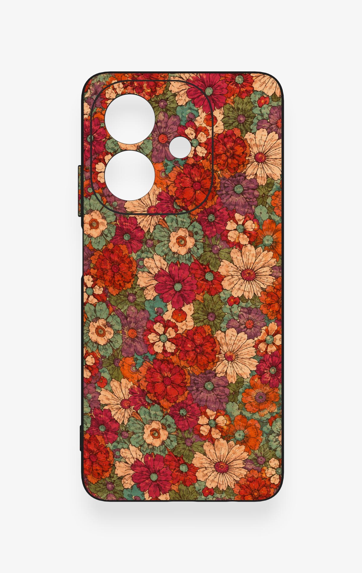 Oppo A3 Uyumlu Pastel Çiçek Bahçesi Desenli Silikon Kılıf