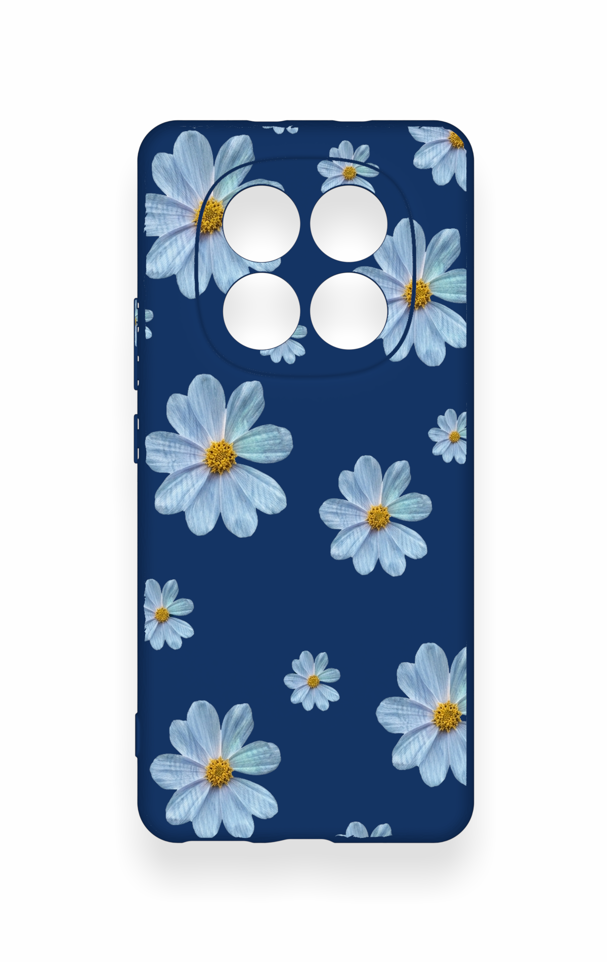 REDMİ NOTE 15 4G Uyumlu Mavi Papatya Desenli Silikon Kılıf