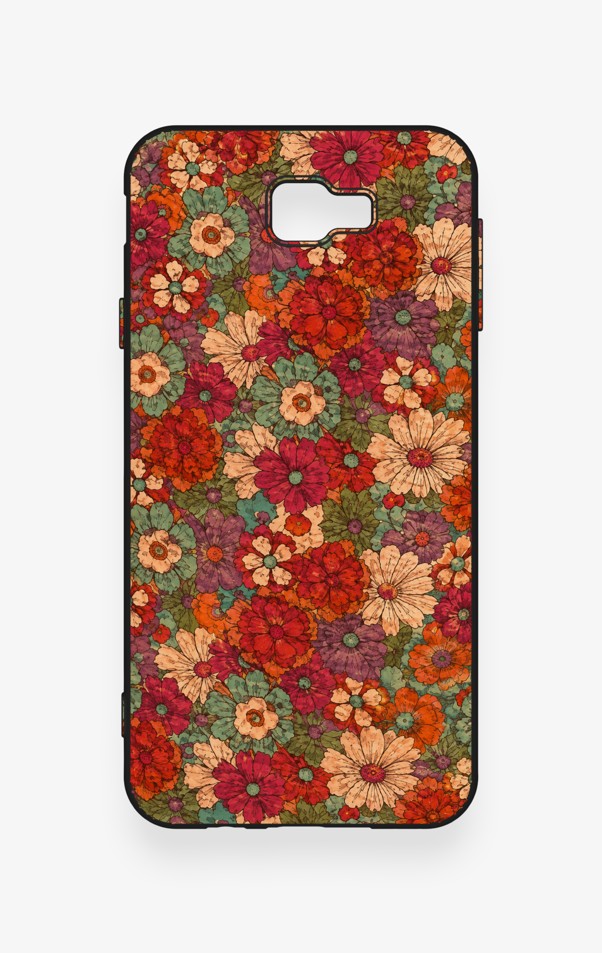 Samsung J7 Prime Uyumlu Pastel Çiçek Bahçesi Desenli Silikon Kılıf