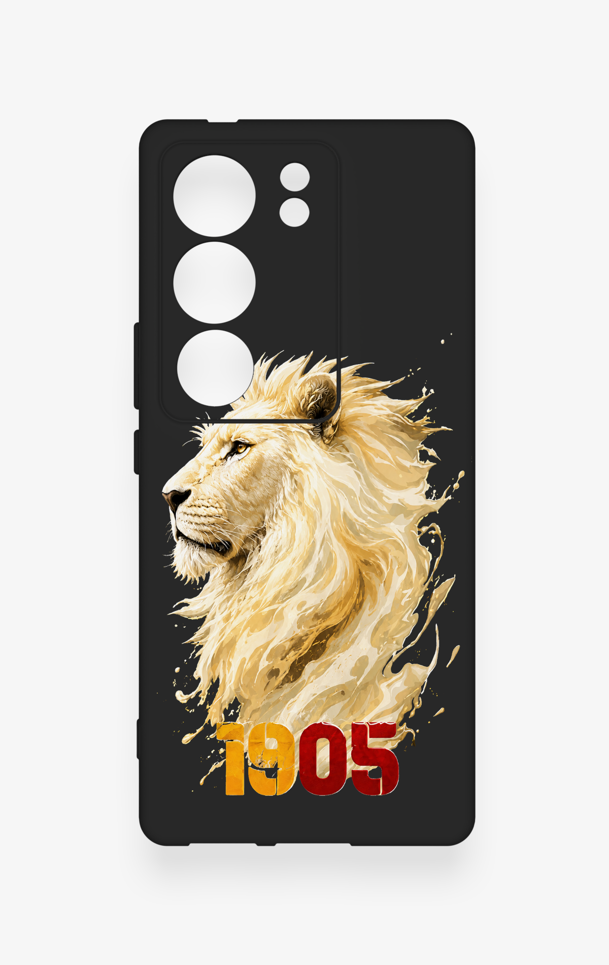 Vivo V29 Uyumlu Sarı Kırmızı 1905 Aslan Desenli Silikon Kılıf