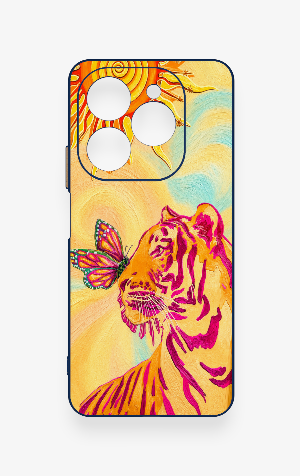 Tecno Spark 20 Pro Uyumlu Güneşin Kaplanı Desenli Silikon Kılıf