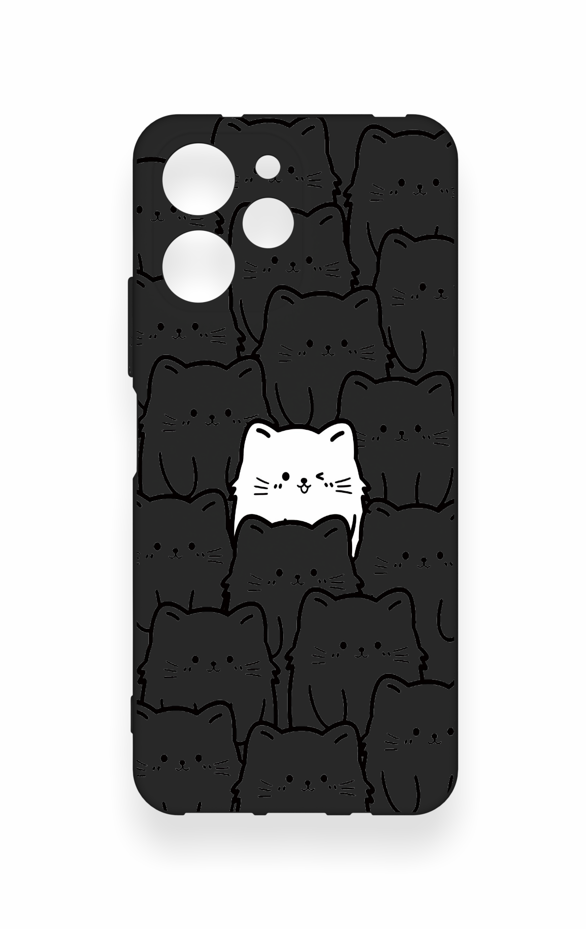 Redmi 12 Uyumlu Many Cats Desenli Silikon Kılıf