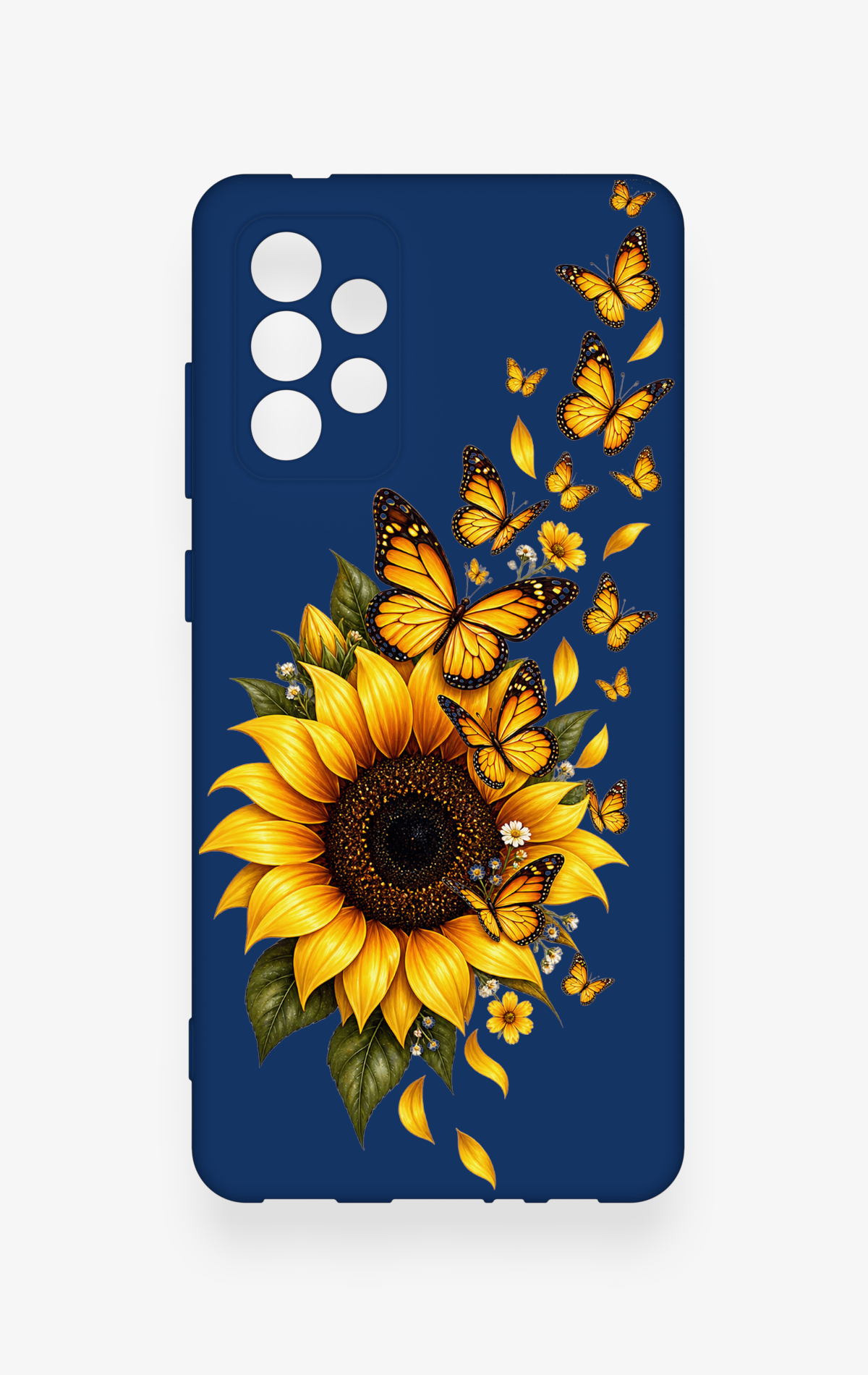Samsung-A72 Uyumlu Ayçiçeği Desenli Silikon Kılıf