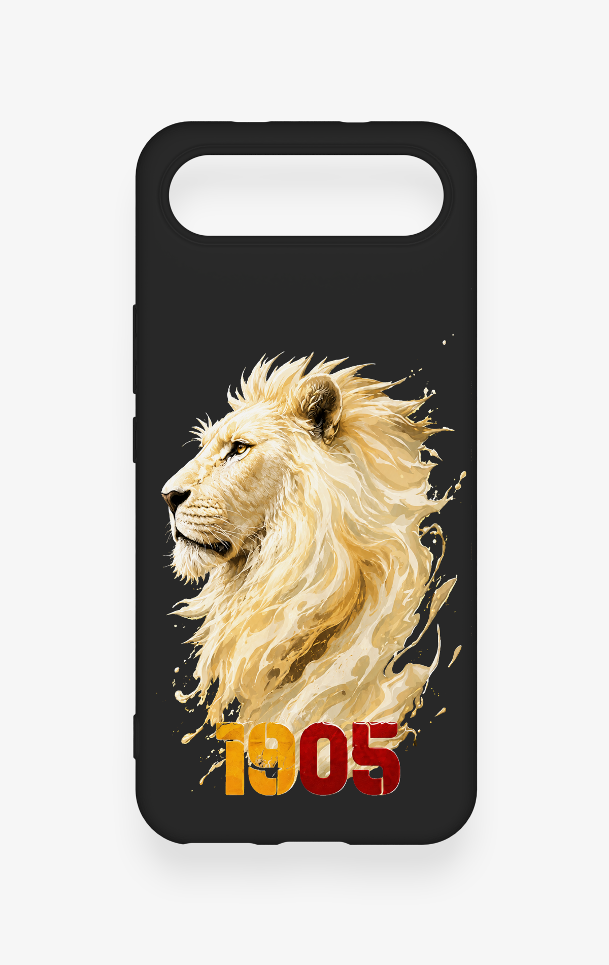 Tecno Spark Slim Uyumlu Sarı Kırmızı 1905 Aslan Desenli Silikon Kılıf