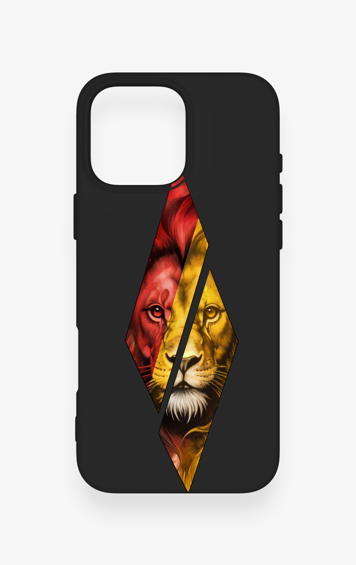 iPhone 16 Pro Max Uyumlu Kesik Aslan Desenli Silikon Kılıf