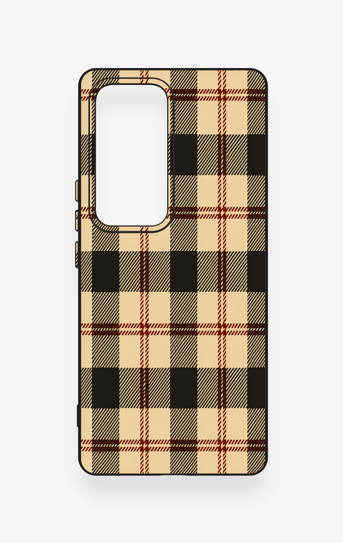 Vivo V30 Uyumlu Krem Ekose Desenli Silikon Kılıf