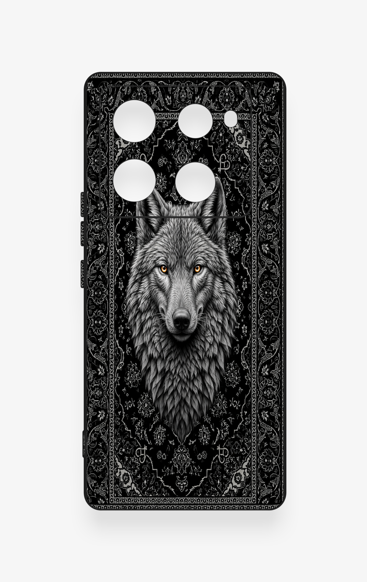 İnfinix Note 40 Pro Uyumlu Etnik Kurt Desenli Silikon Kılıf