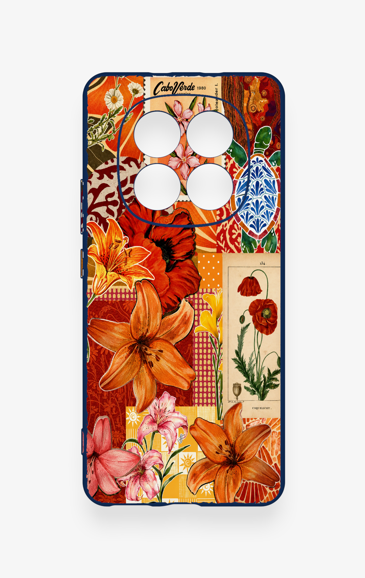 REDMİ NOTE 15 4G Uyumlu Turuncu Zambak Desenli Silikon Kılıf