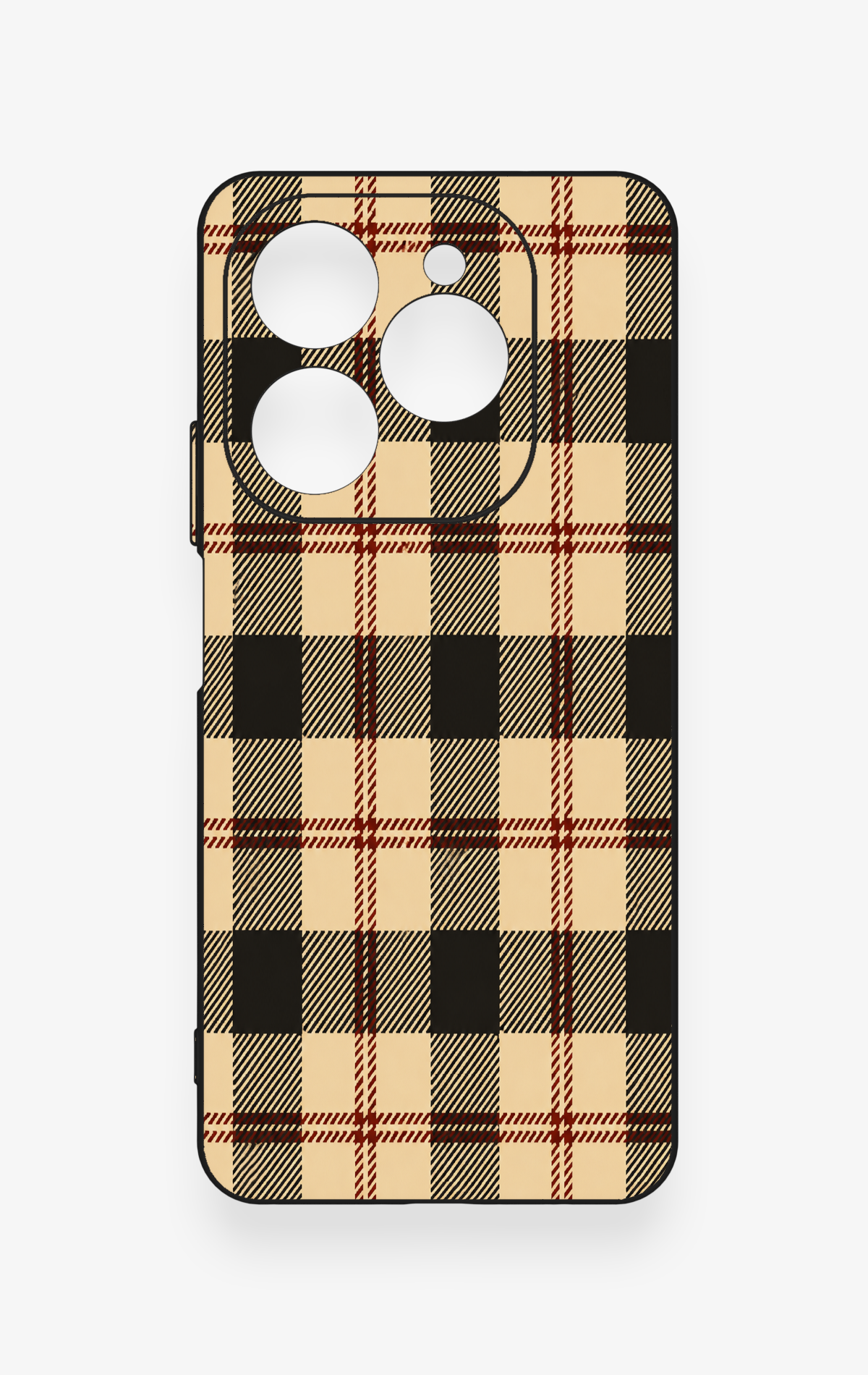 Tecno Spark 20 Pro Uyumlu Krem Ekose Desenli Silikon Kılıf