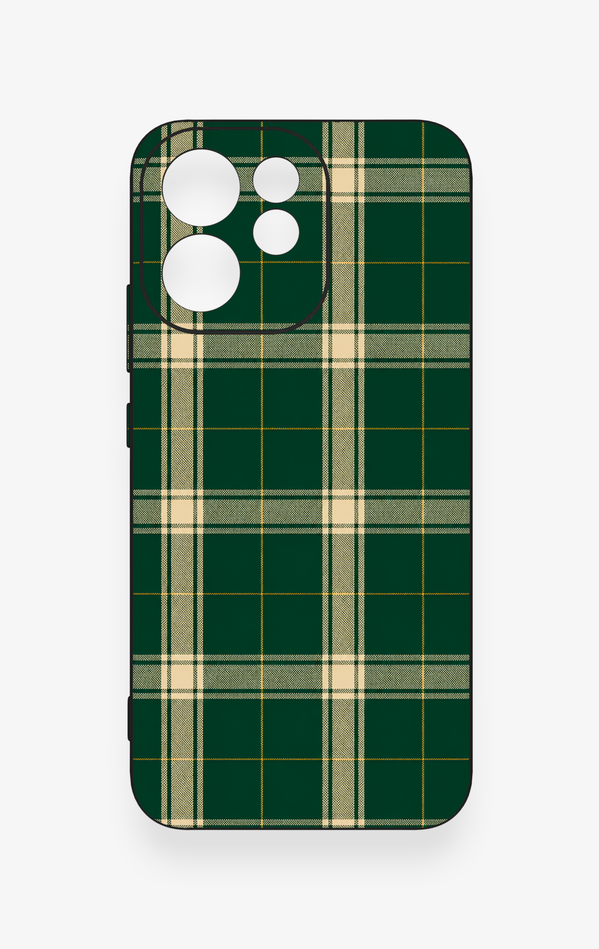Oppo Reno 15F Uyumlu Klasik Yeşil Ekose Desenli Silikon Kılıf