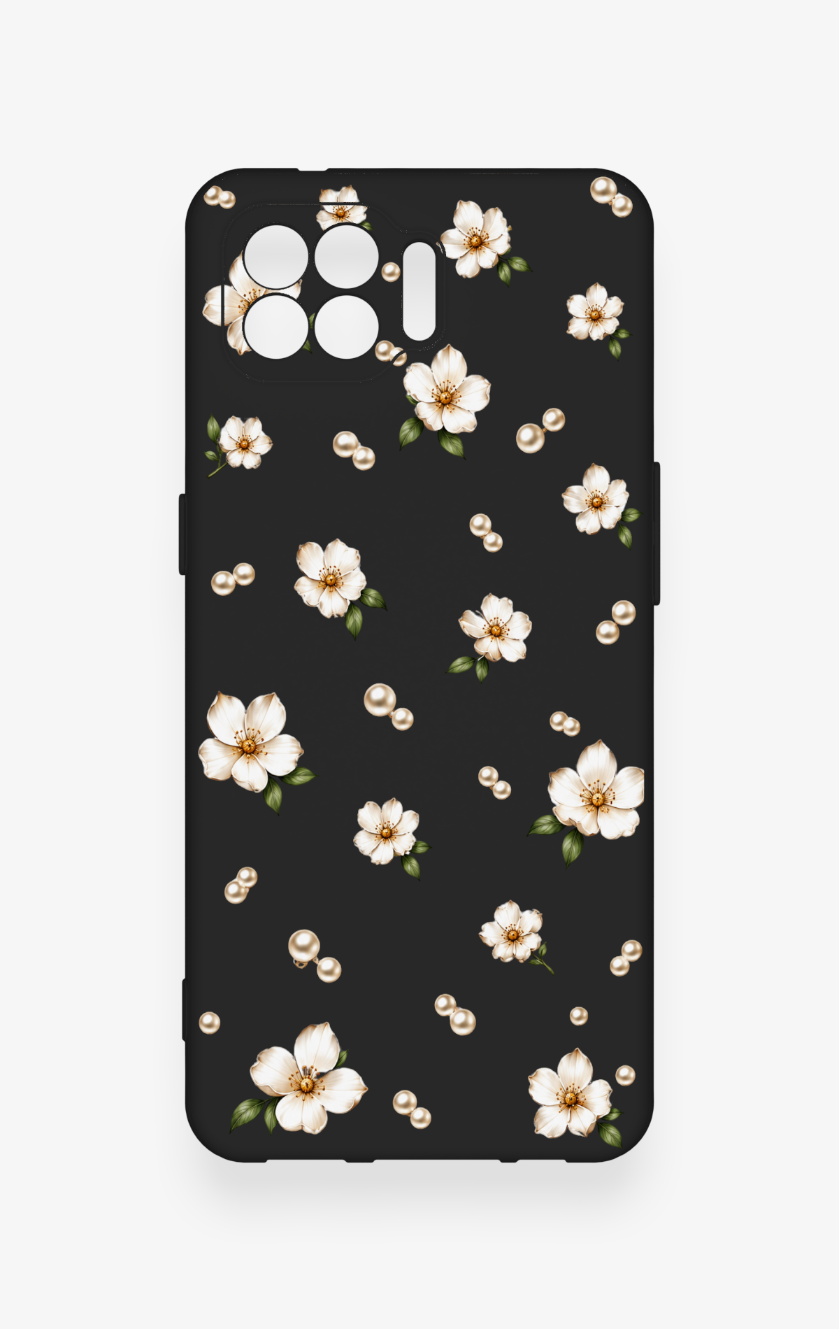 Oppo Reno 4 Lite Uyumlu İnci Papatya Desenli Silikon Kılıf