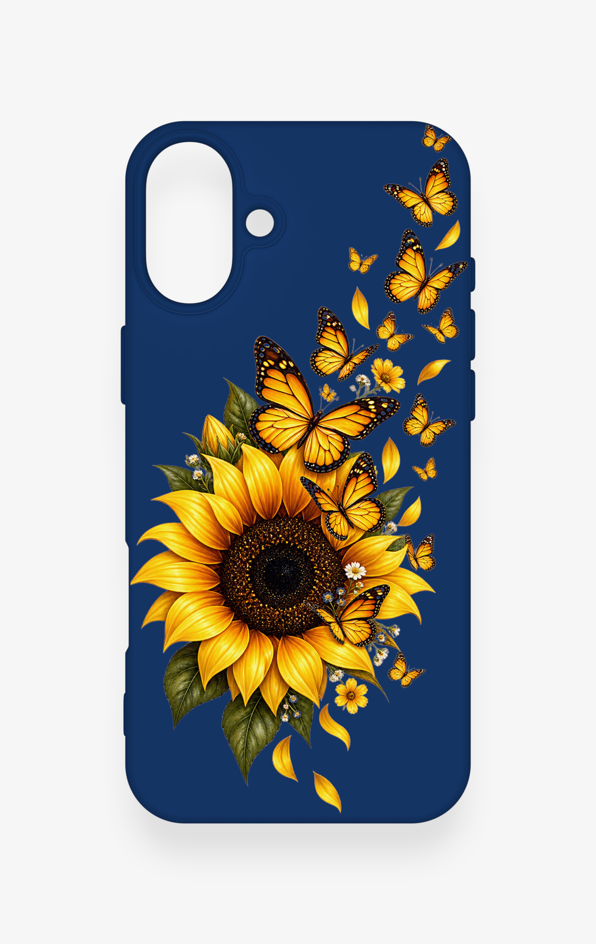 iPhone 16 Plus Uyumlu Ayçiçeği Desenli Silikon Kılıf
