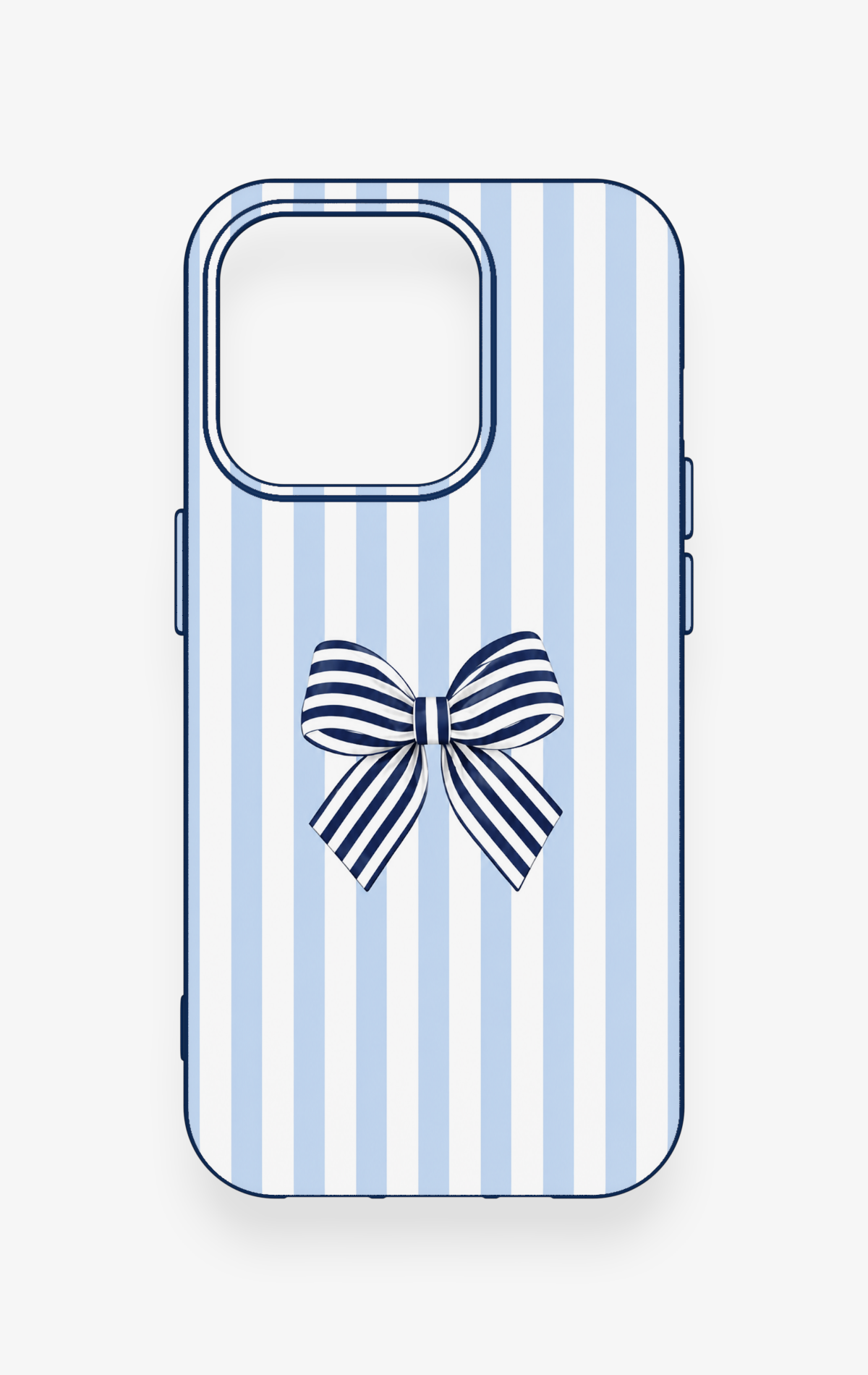 iPhone 15 Pro Uyumlu Mavi Beyaz Kurdele Desenli Silikon Kılıf