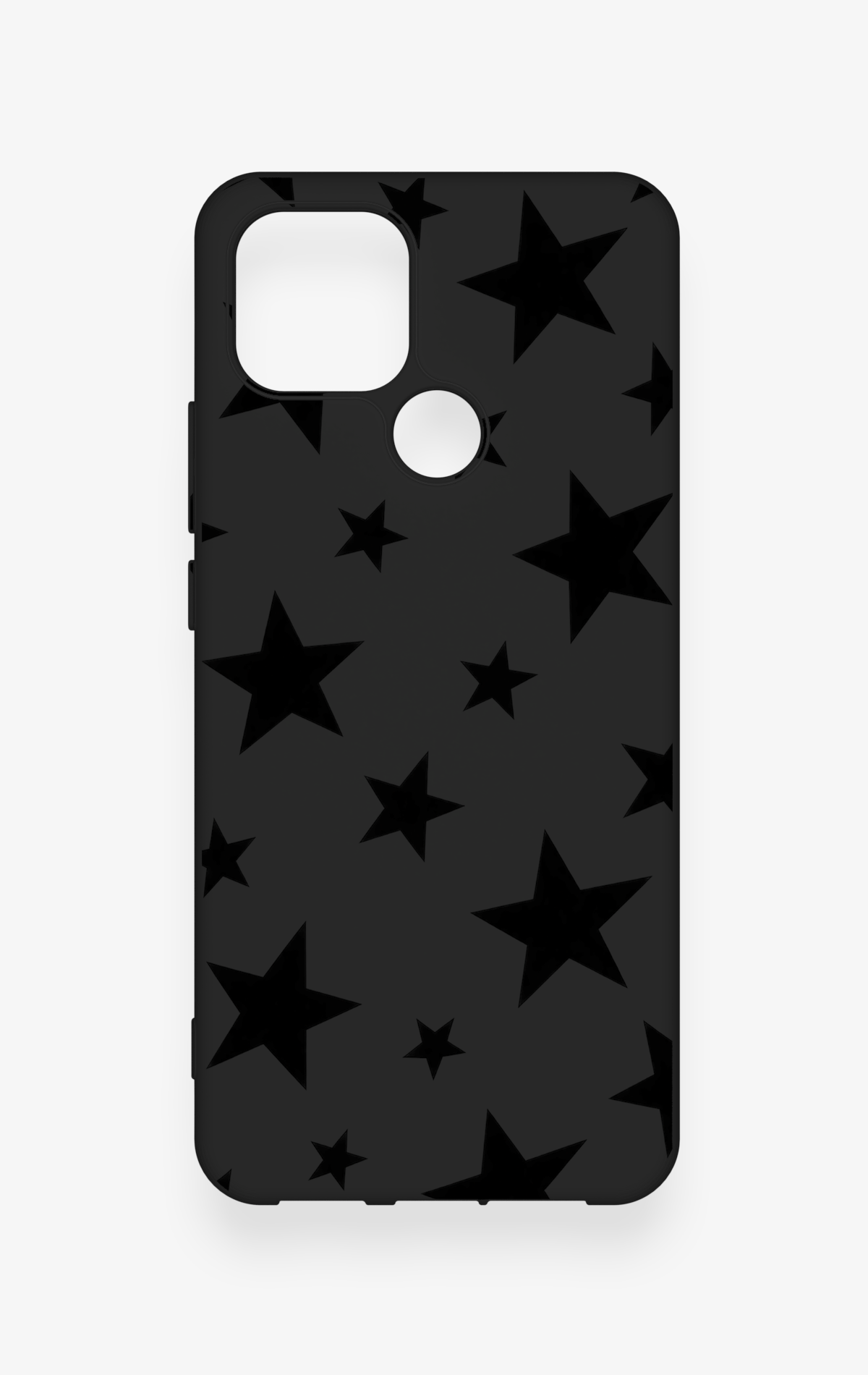 Oppo A15 Uyumlu Siyah Star Desenli Silikon Kılıf